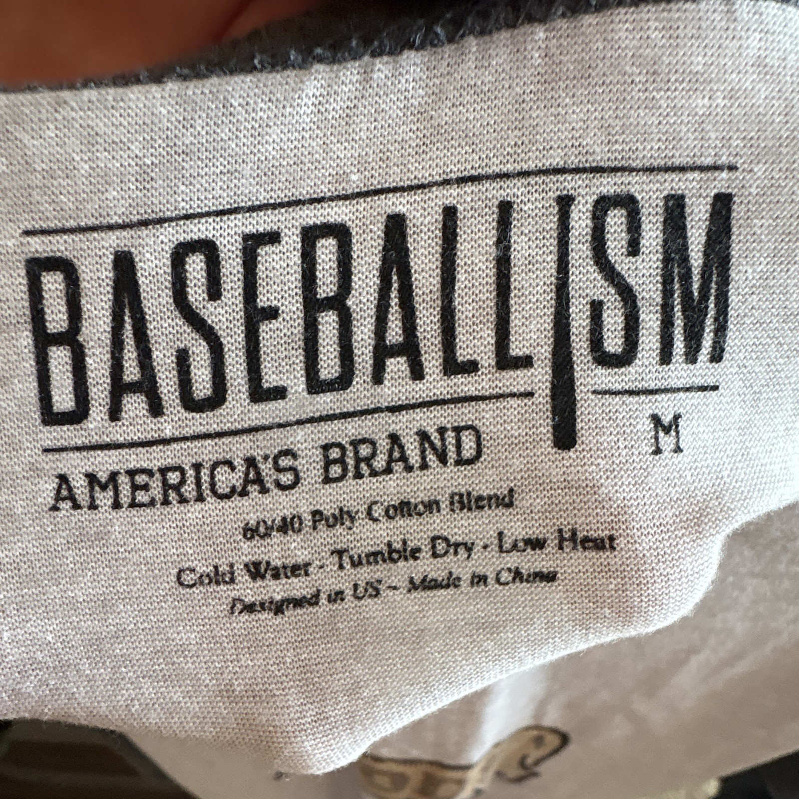 Baseballism Men&rsquo;s Graphic Logo Crew Neck Raglan 3/4 Sleeve T-Shirt M Gray