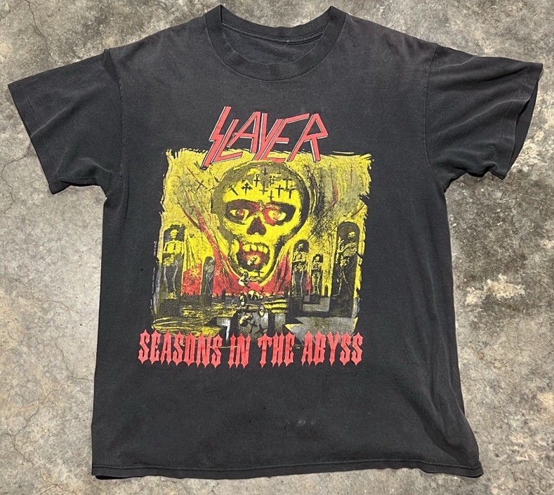 Rare Vintage 1990 Slayer Seasons In The Abyss Tour War Eagle Shirt Brokum group