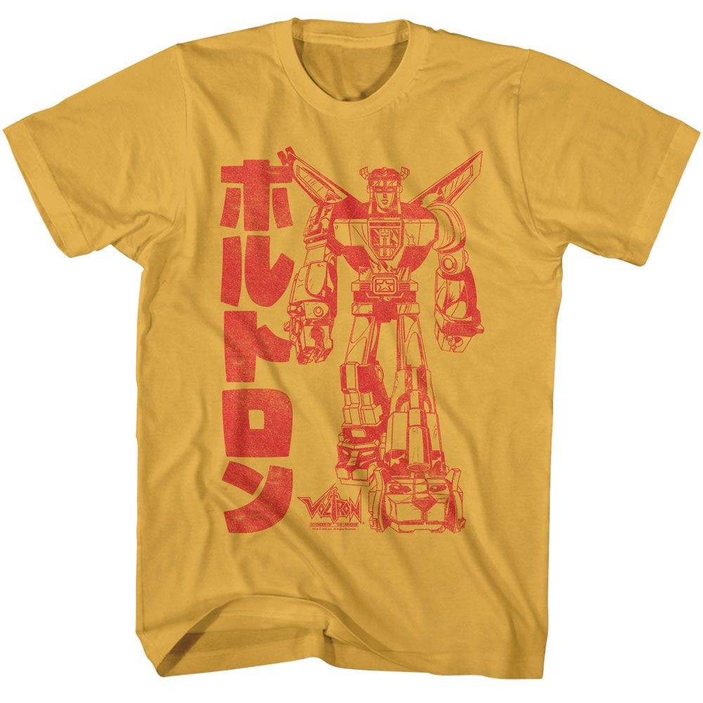 Voltron – Katakana – American Classics – Solid Yellow Adult Short Sleeve T-Shirt