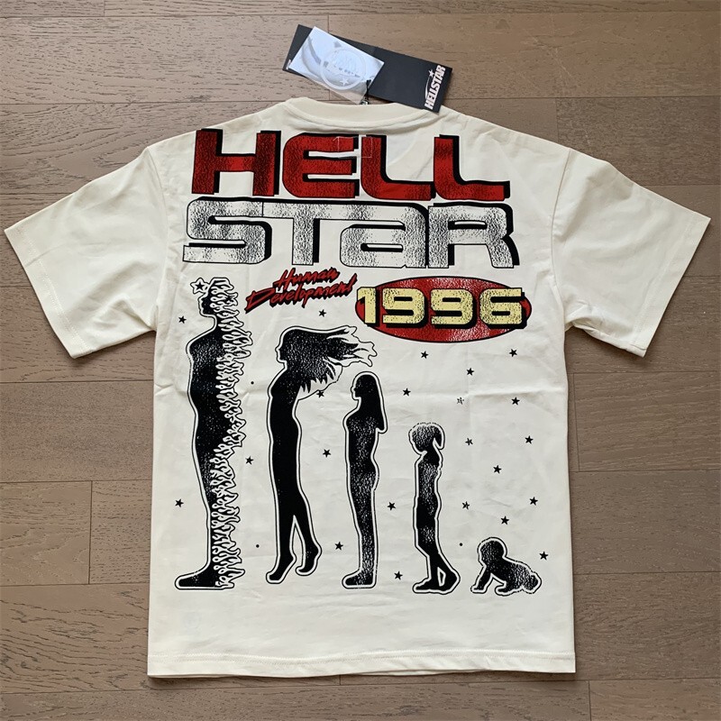 24SS Hell Studios star Skull print Tee INS Style high street trend Men&rsquo;s T-shirt