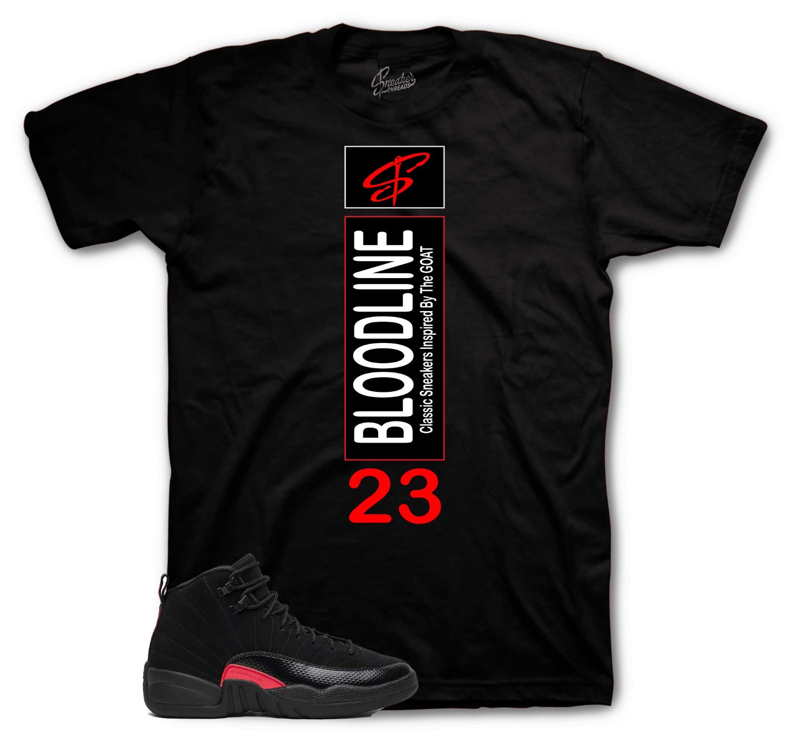 T-Shirt To Match Jordan 12 Bloodline Sneakers – Heel Tab Sneaker Tee