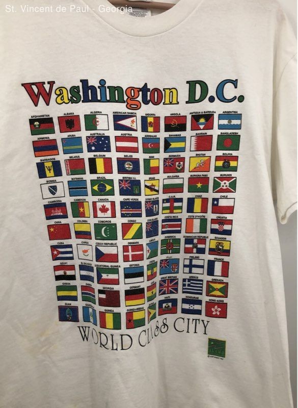 Men&rsquo;s Hanes Heavyweight White Vintage Washington D.C. Tee Shirt – Size Large