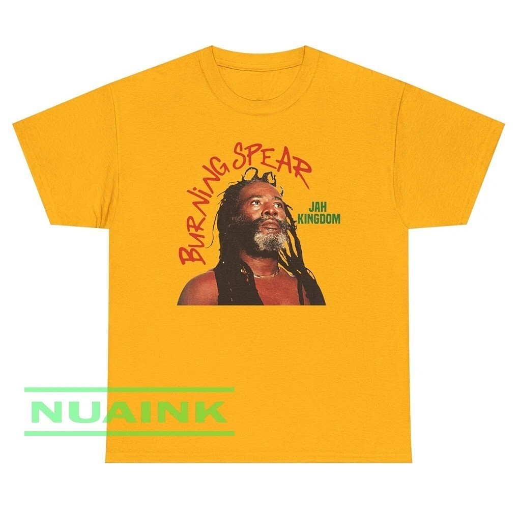 New Burning Spear Jah Kingdom Gold Color Full Size T-shirt PA183