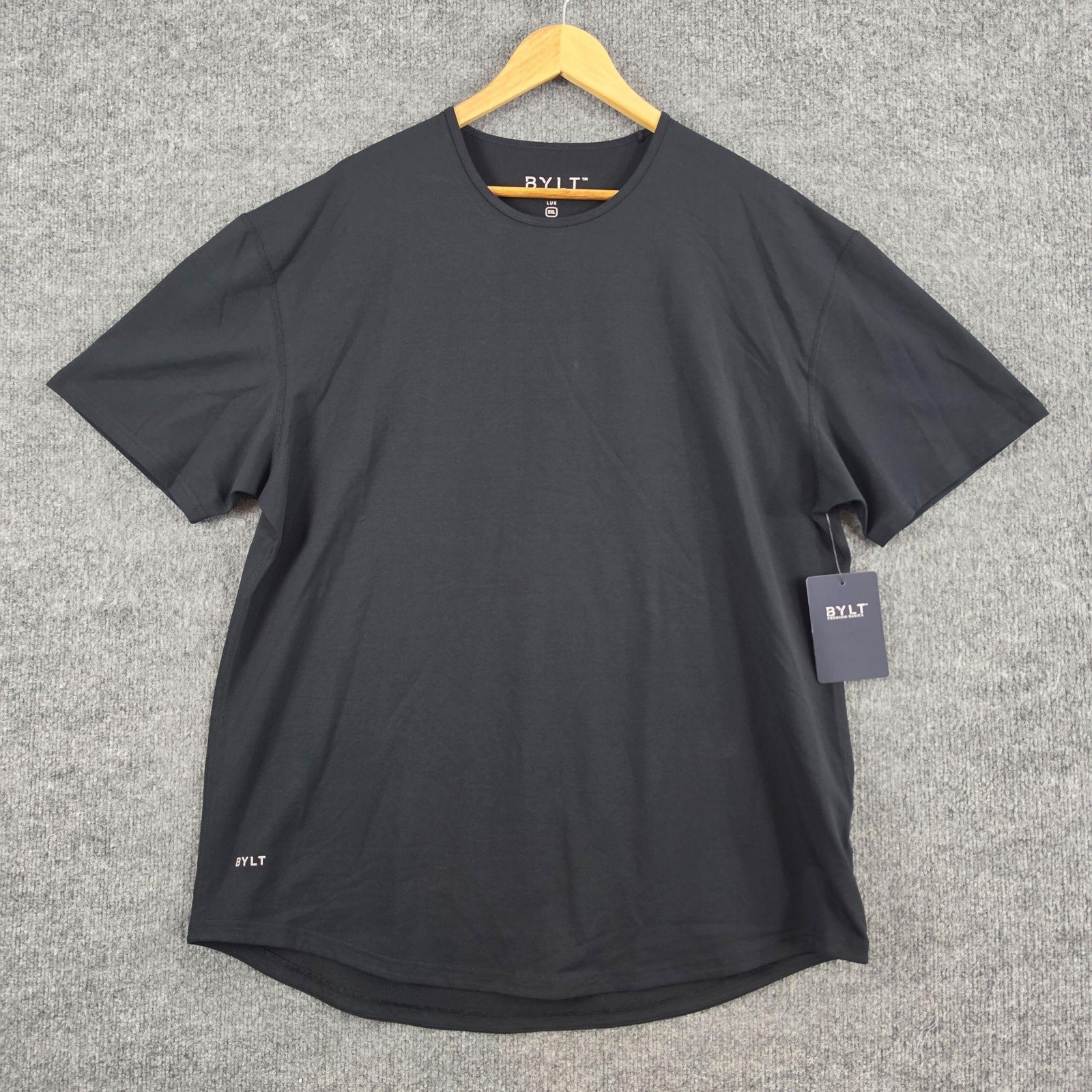 Bylt Shirt Mens 2XL Drop Cut Lux Black Premium Basics Crewneck Tee Minimalist