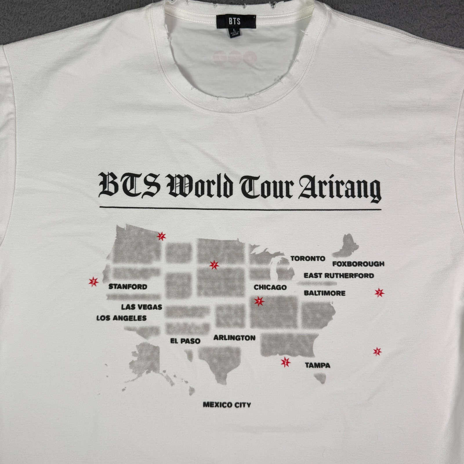 BTS Arirang World Tour 2026 Tampa T-shirt Mens Large White BRAND NEW