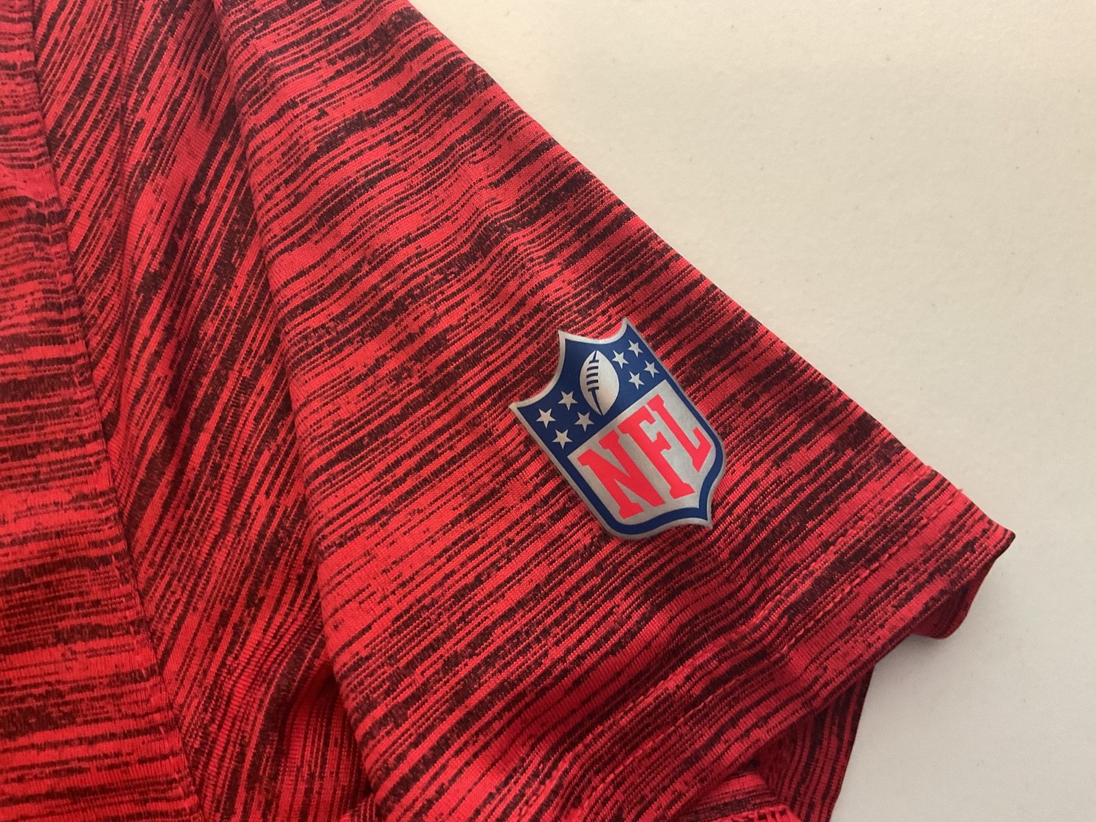 Nike NFL On Field Apparel Kansas City Chiefs Red Black heathered SS T shirt sz M