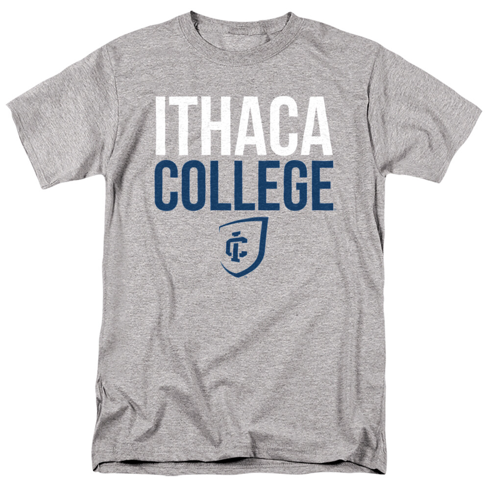Ithaca College Adult T-Shirt Stacked, Athletic Heather, S-5XL