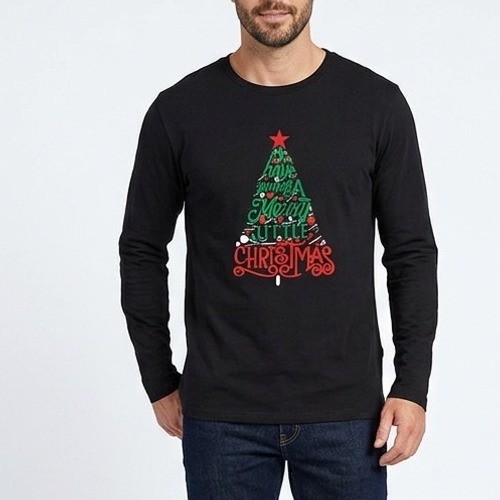 LA Pop Art Have Yourself a Merry Little Christmas Word Art T-Shirt Men XL