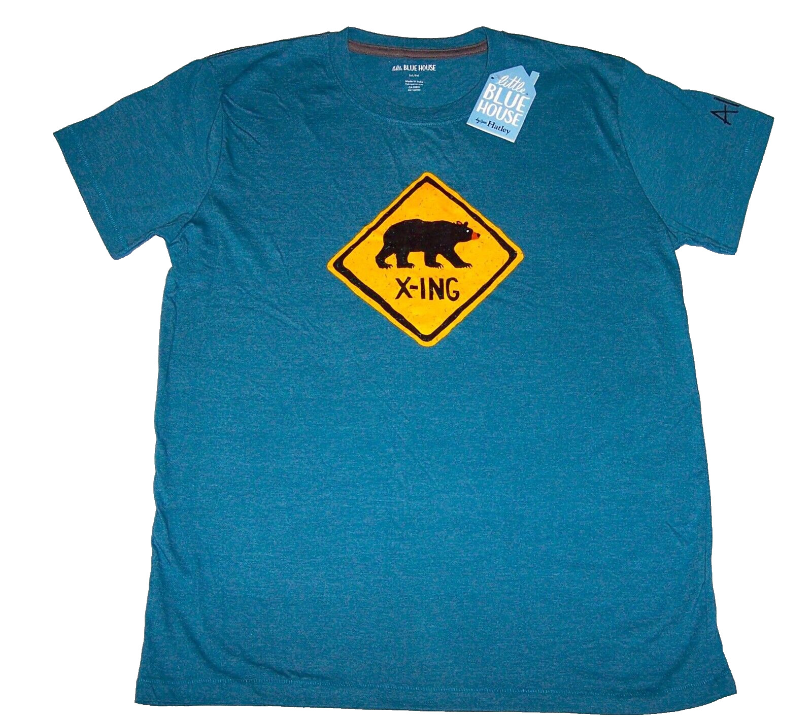 NEW Little Blue House by Hatley Men Bear X-Ing Sleep Shirt Medium