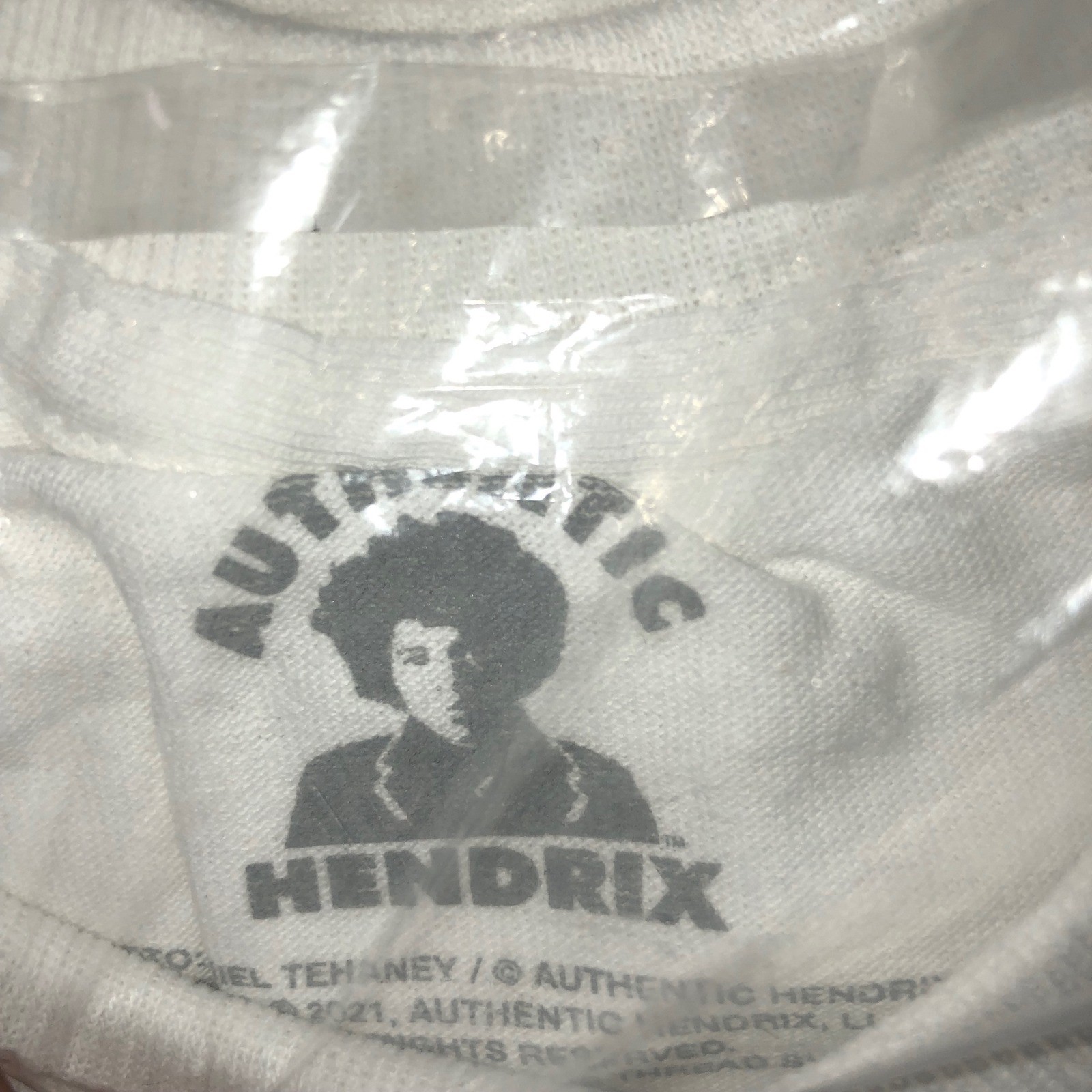 Authentic Jimi Hendrix American Flag White Graphic T-Shirt Small New