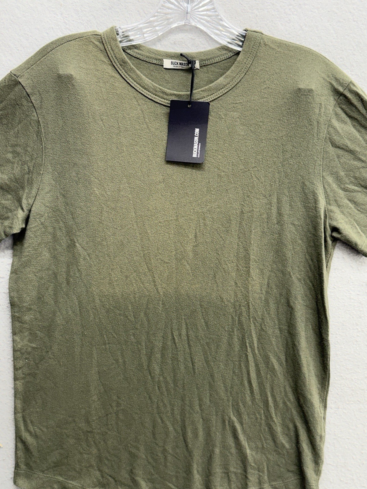Buck Mason Trail Traverse Curved Hem T-Shirt Mens XS Hunter Green New*