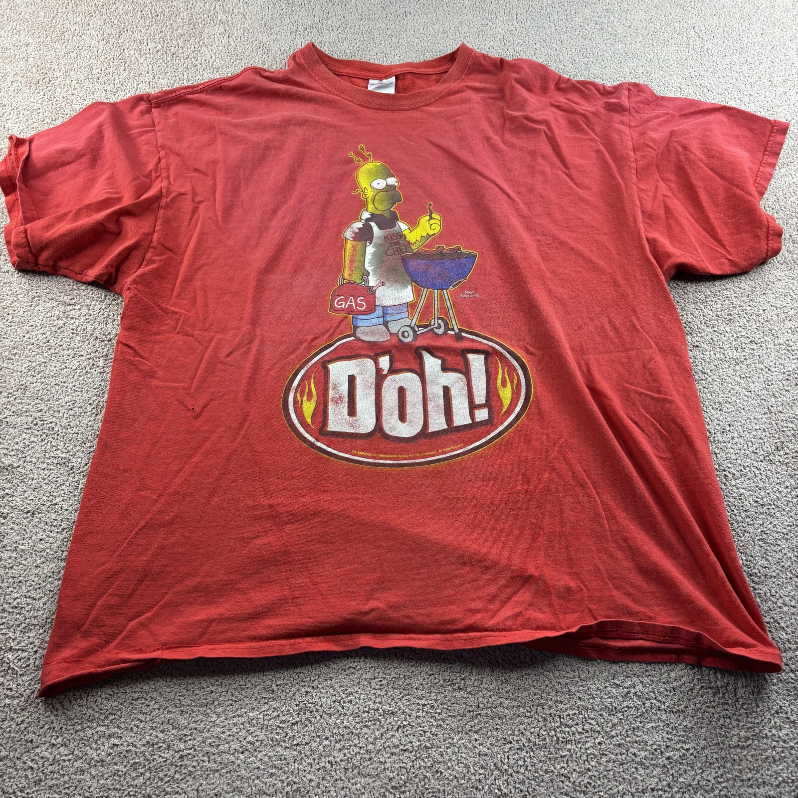 Vintage Y2K The Simpsons Homer Simpson Grill Master D’oh T-Shirt Men’s 2XL
