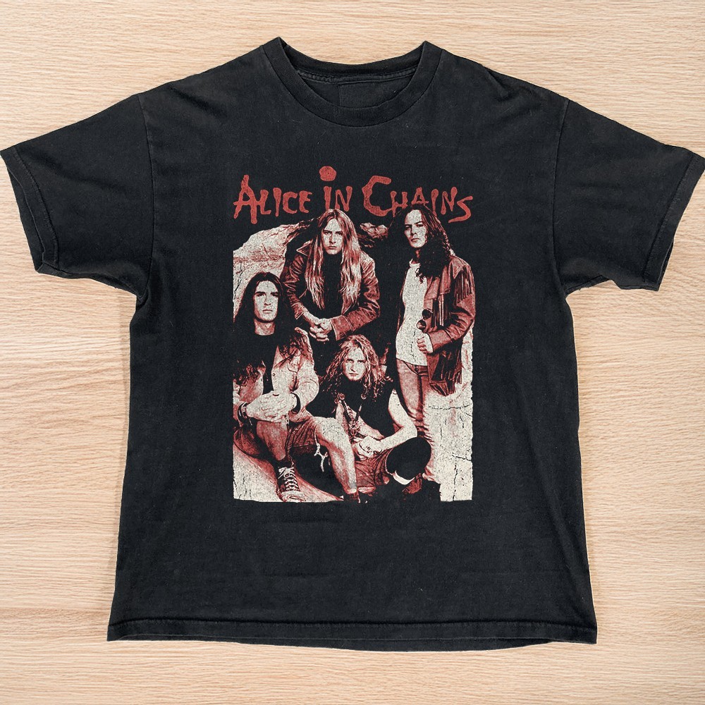 NEW! Alice In Chains Retro Graphic T-Shirt Grunge Rock Black T-shirt Size S-5XL