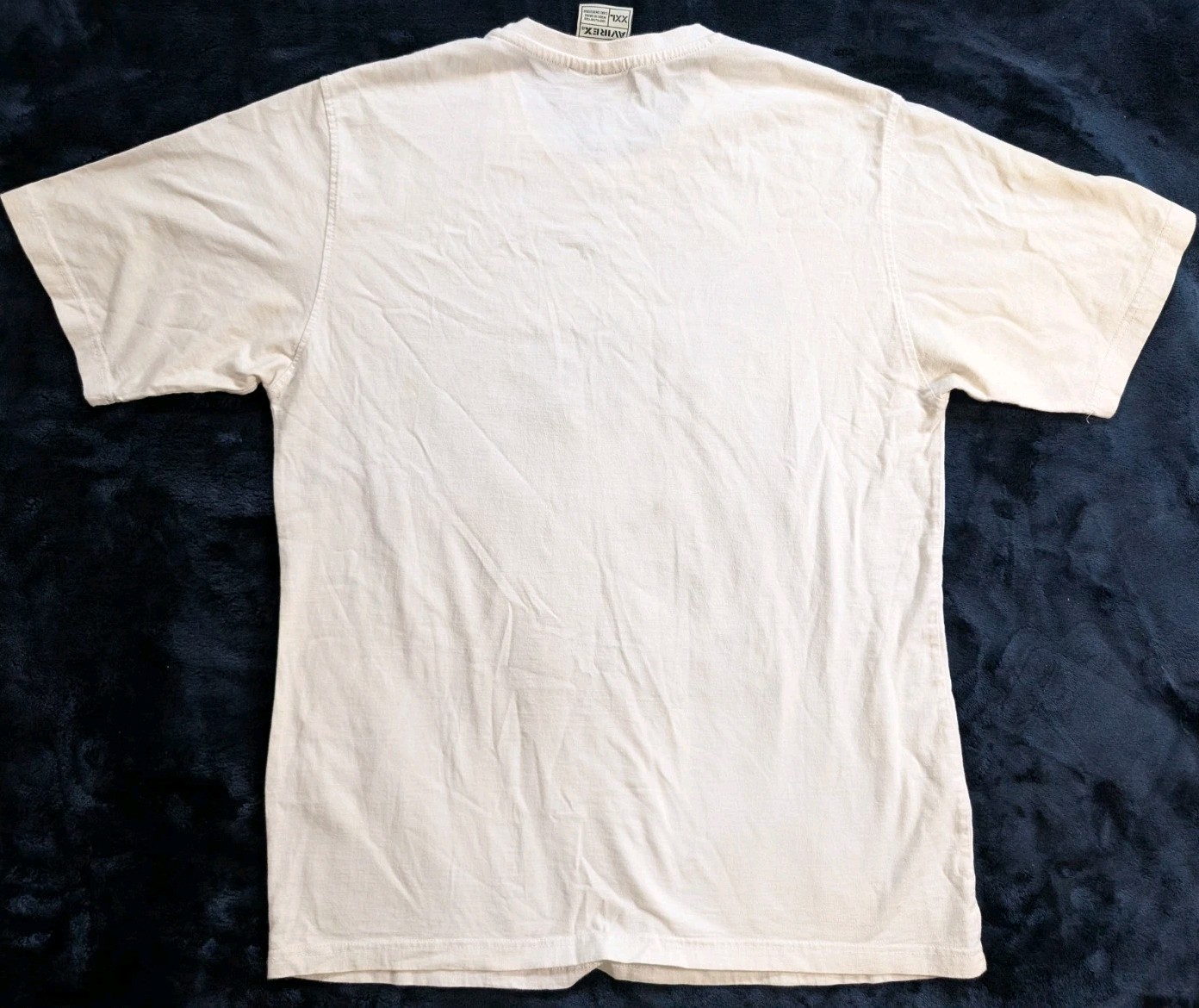 Avirex T-Shirt Mens Size XXL Off White Y2K Crest Sky Kings Logo 2XL Hip Hop