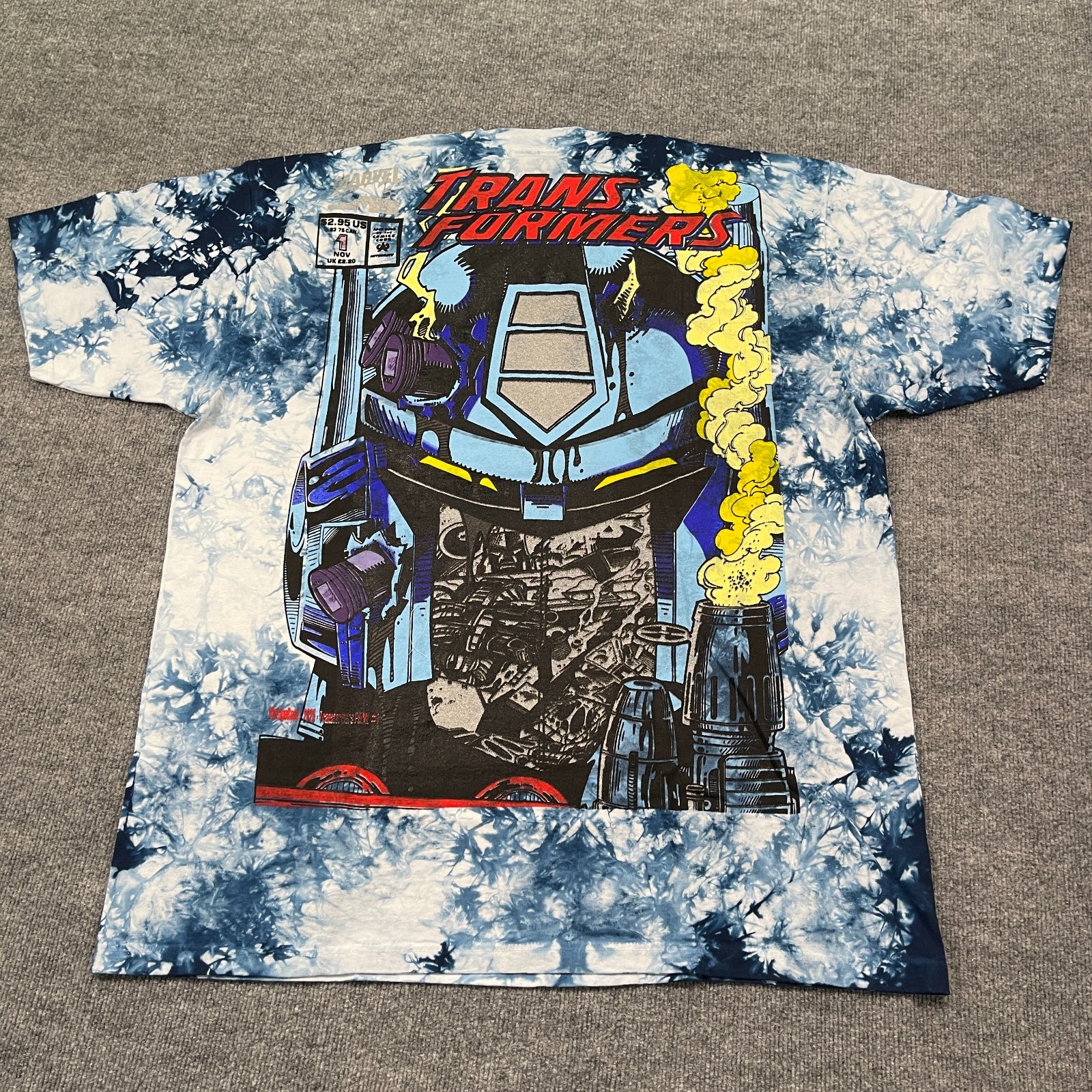 Vintage-Rush Transformers Optimus Prime Anime Art Shirt 3XL 28×35 Tie-Dye