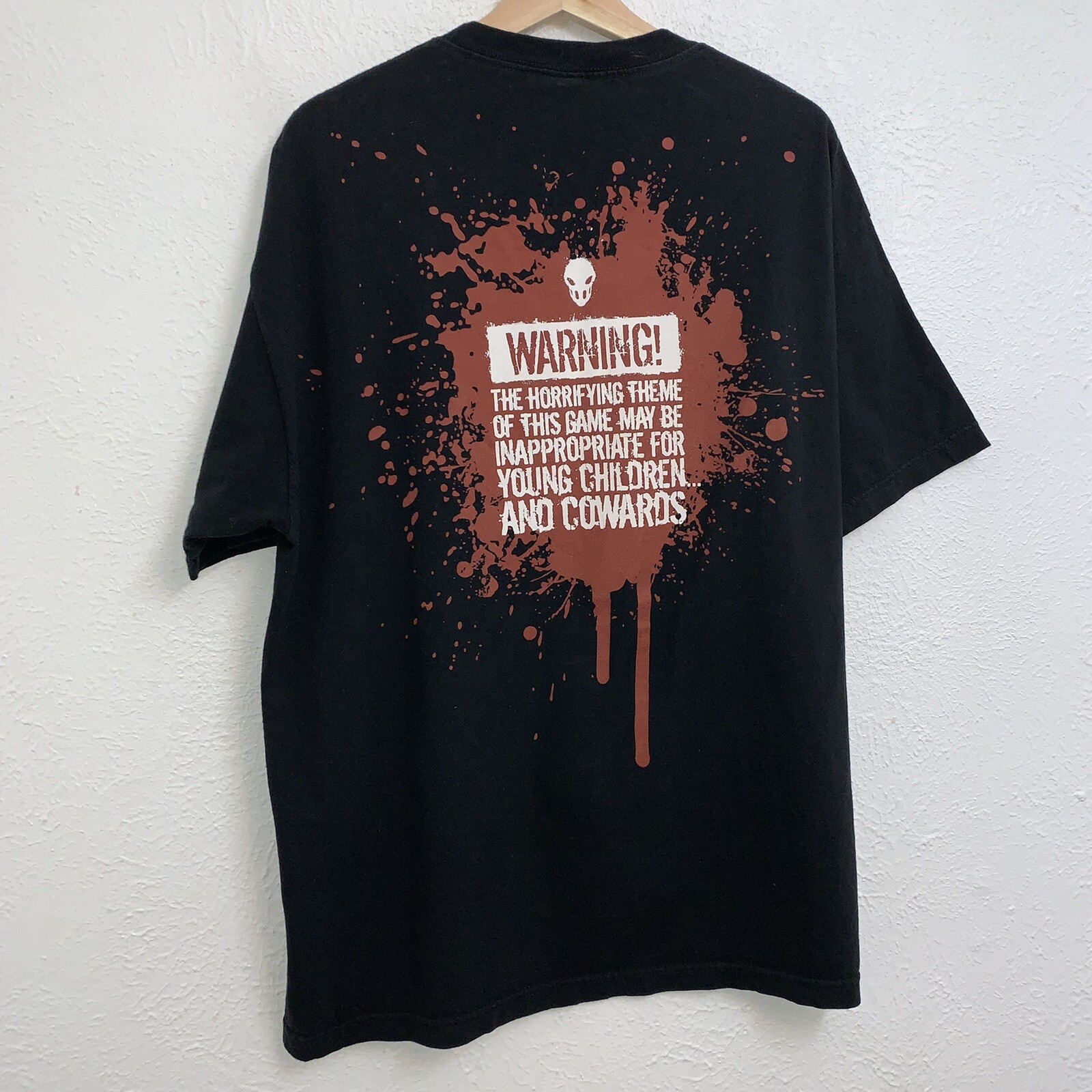 Splatterhouse Hack & Slash Game 2010 Promo Tee Black T-Shirt Double Sided Sz XL