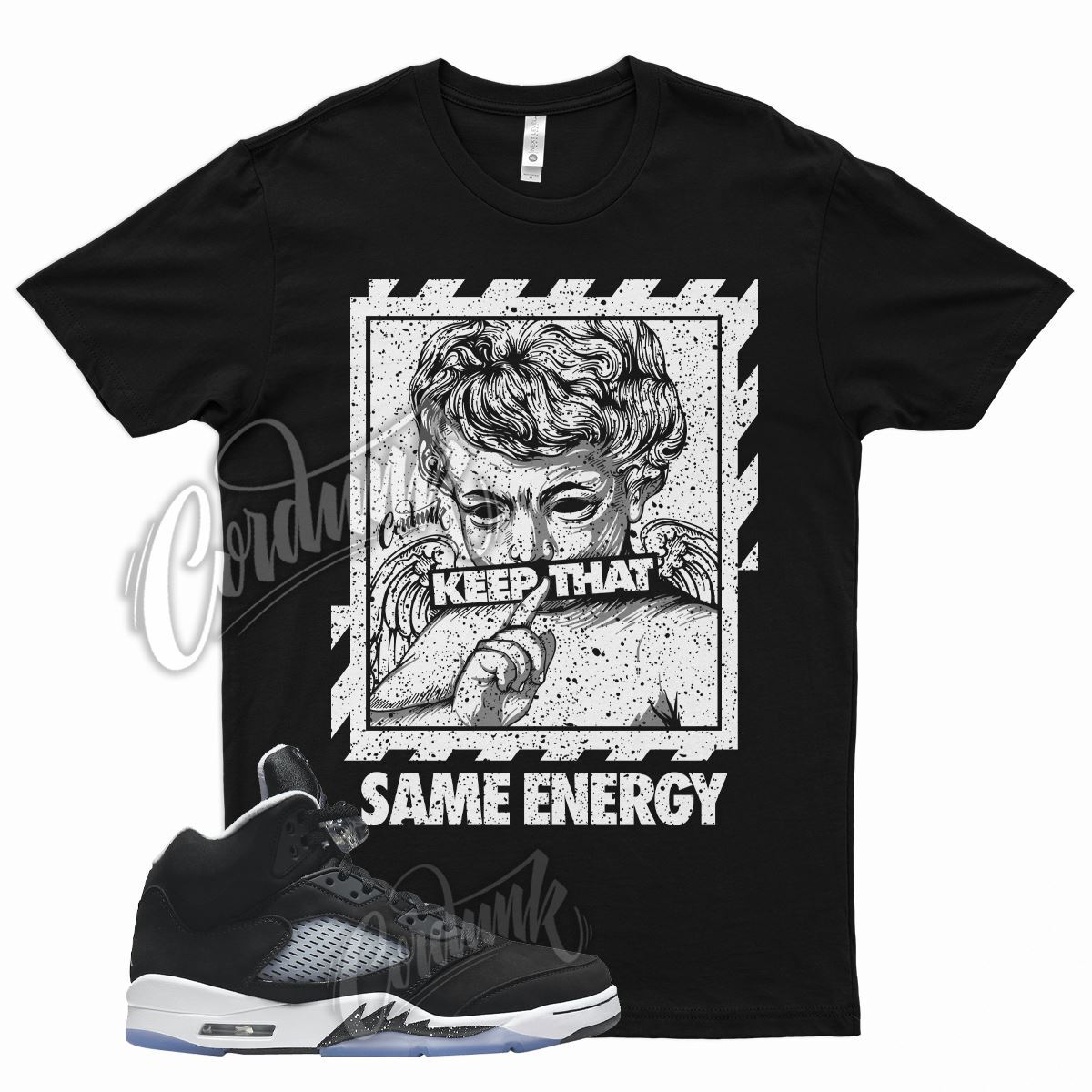Black ENERGY Shirt for J1 5 Oreo Pure White Cool Grey Moonlight Atlanta