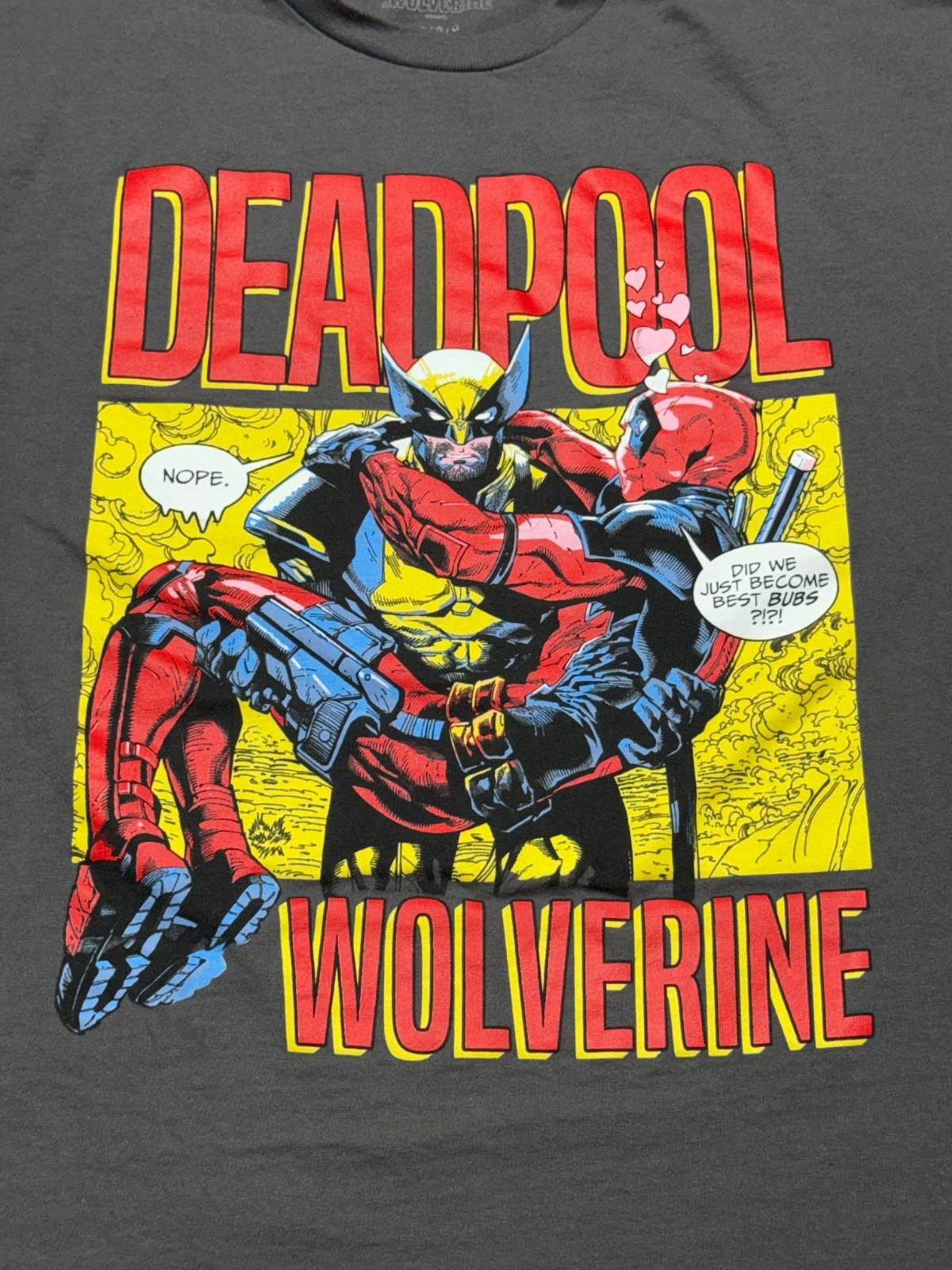 Deadpool & Wolverine LG T-shirt, « Did we just become best bubs?!?! »