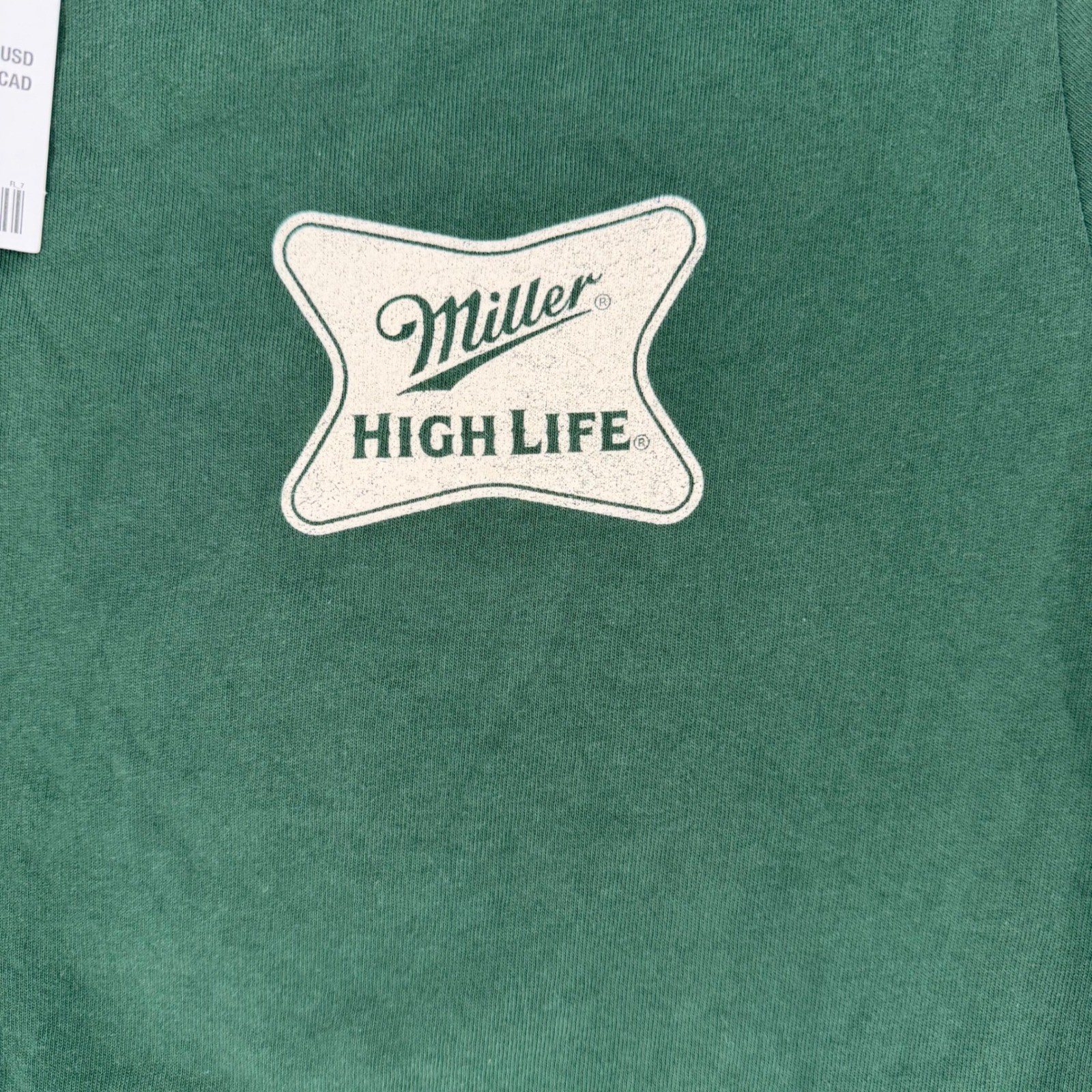 Miller High Life Mens Green Graphic T-Shirt Welcome to the High Life Deer Buck L