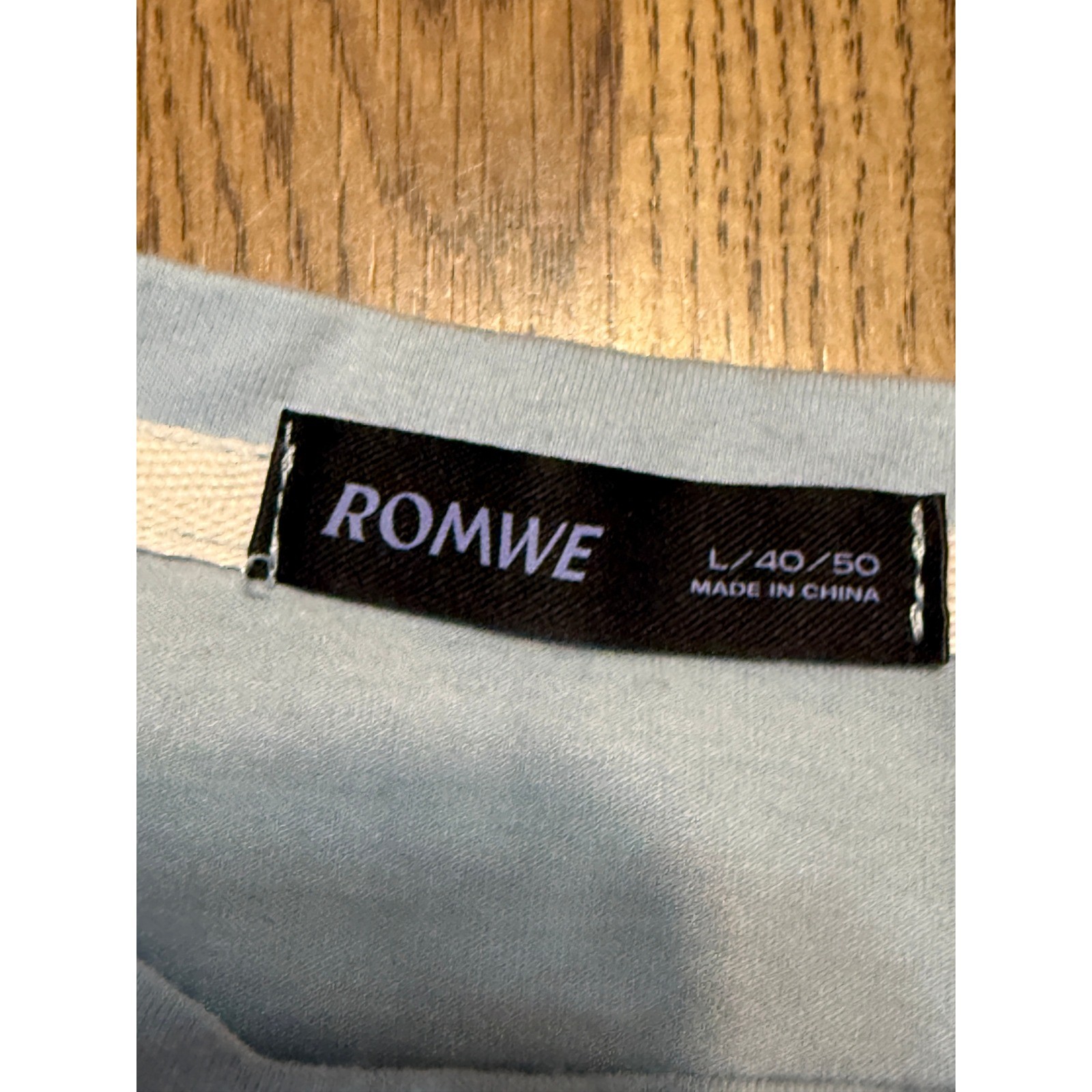 Romwe Mens Stay Positive Shark Graphic Tee Blue Short Sleeve T-Shirt Size L