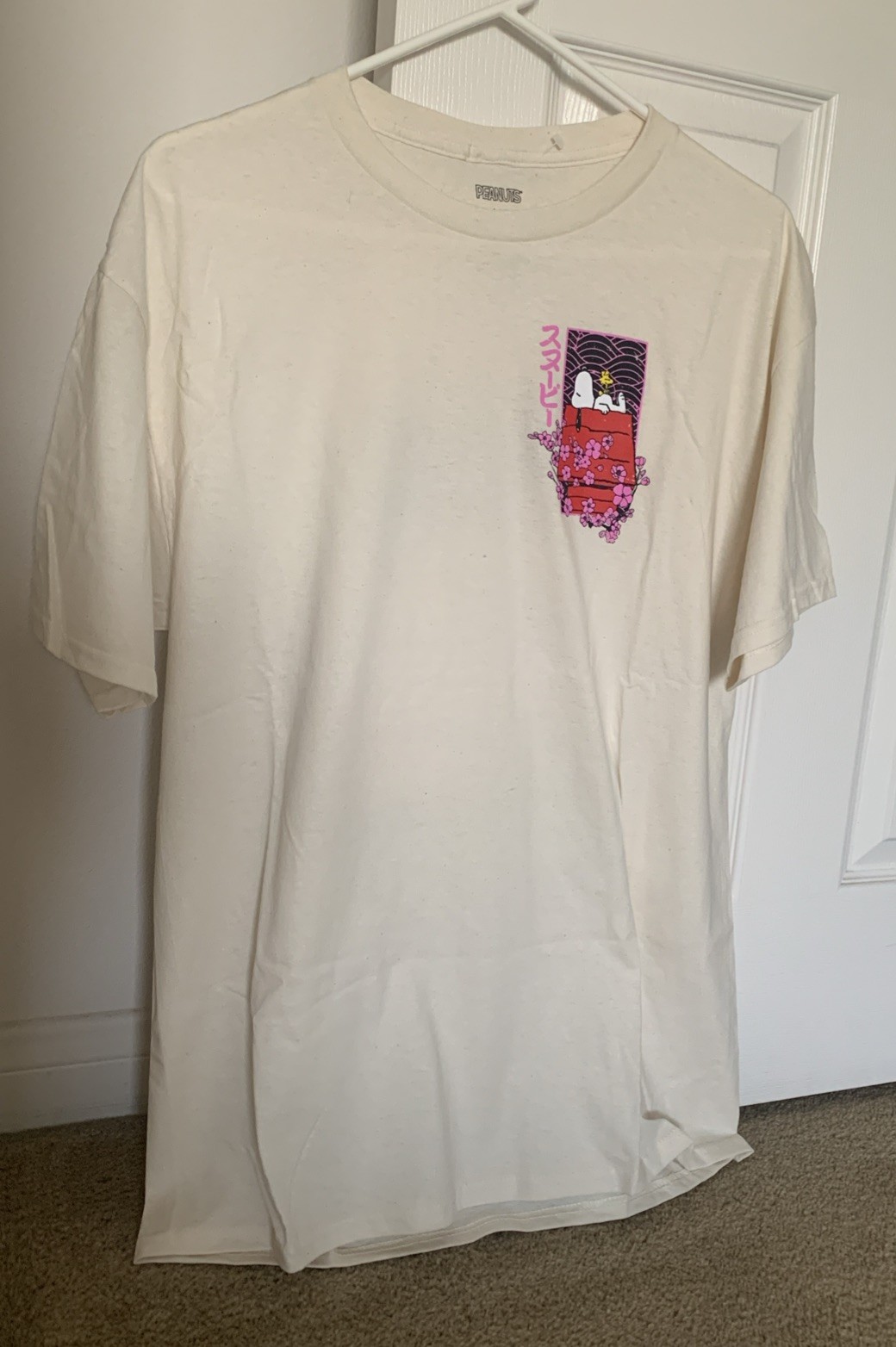 Snoopy Woodstock Japanese T-shirt Sakura Cherry Blossom Peanuts Japan L no tags