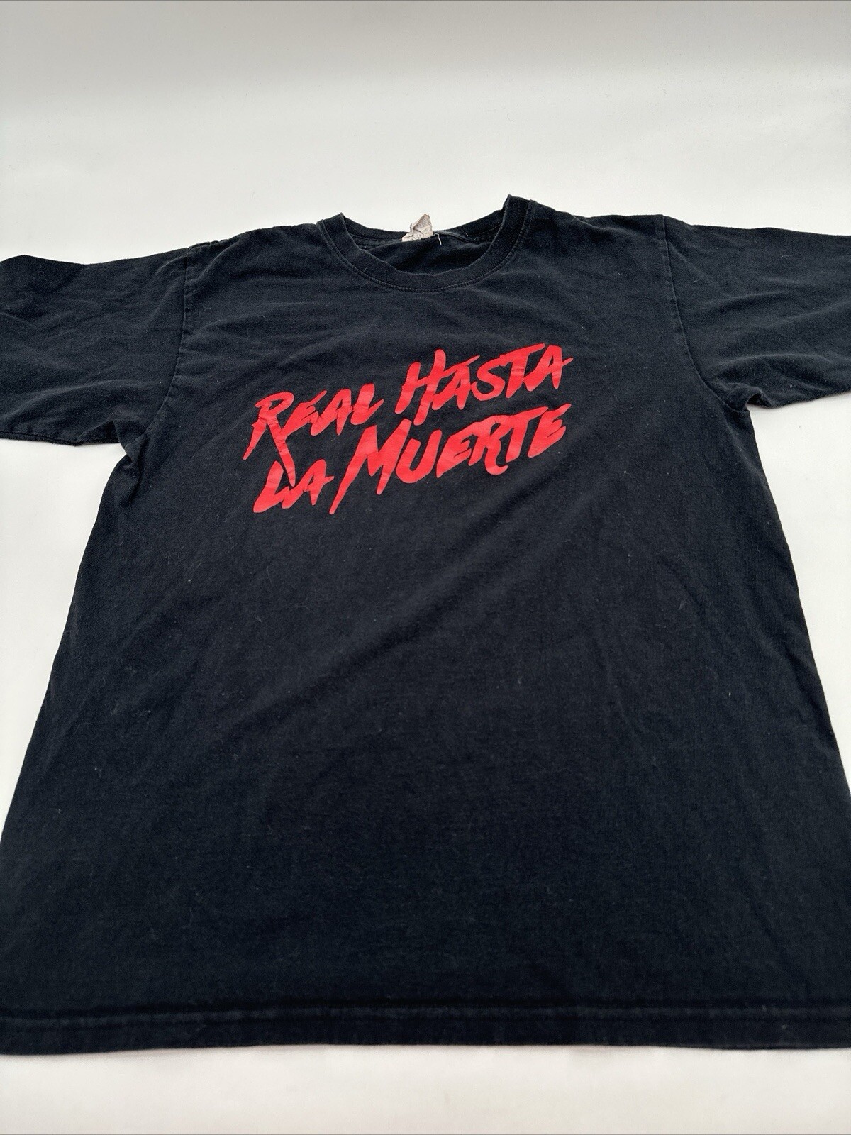 Yazbek Anuel Real Hasta La Muerte T-Shirt Men Medium Spell Out..#22918