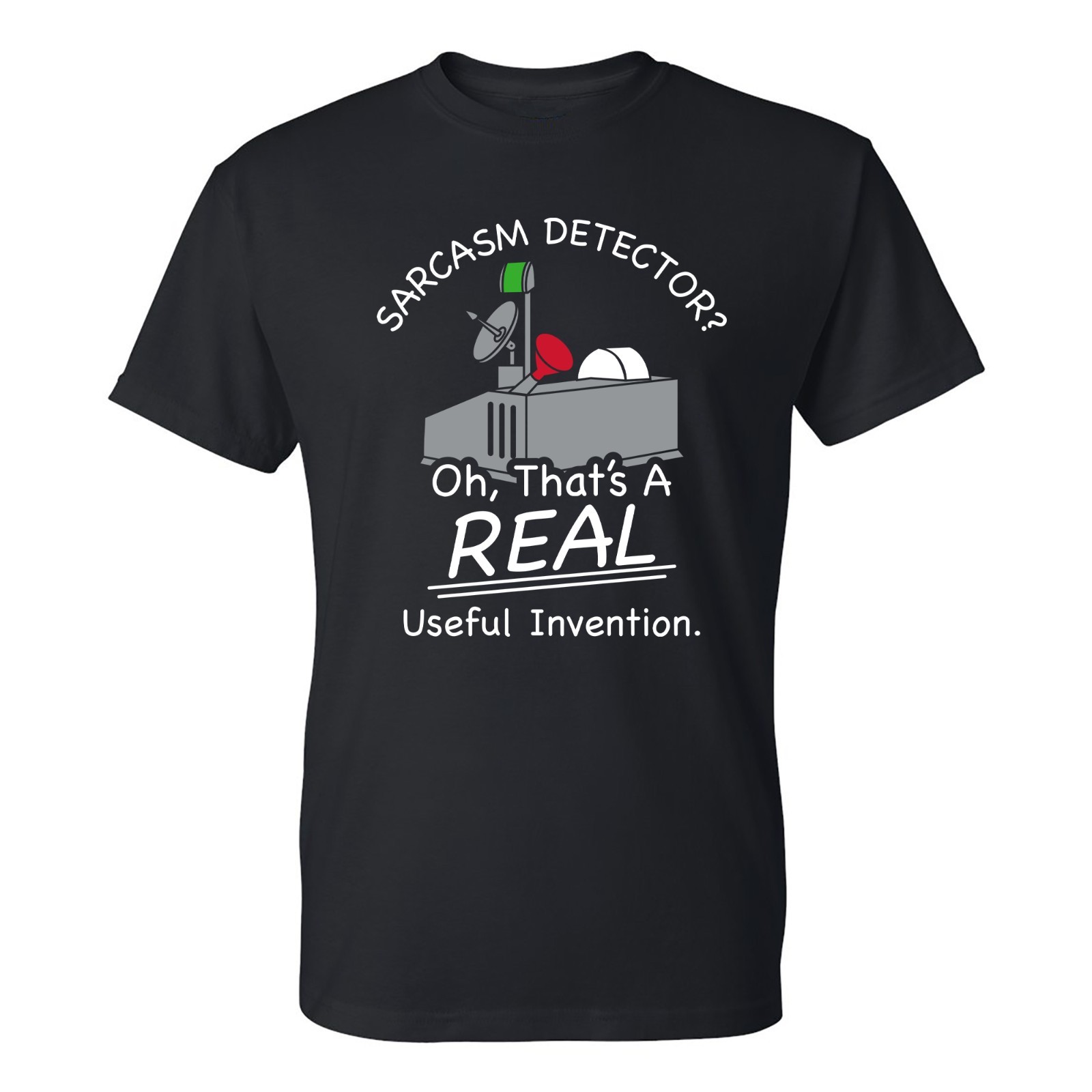 UGP Campus Apparel Sarcasm Detector – Adult Cartoon Satire Sarcastic T-Shirt