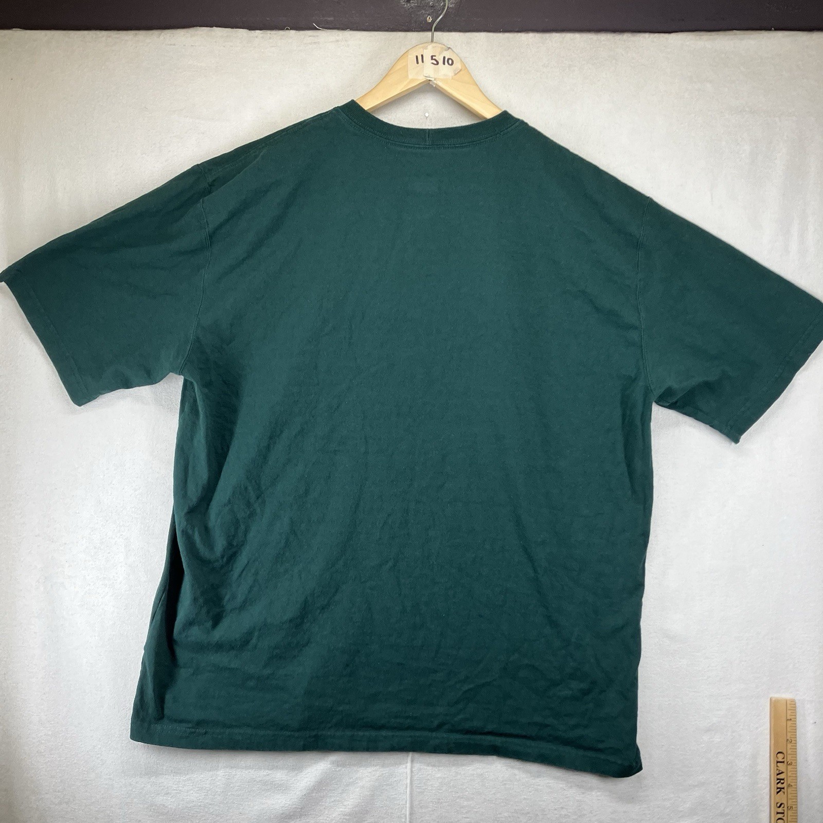 Carhartt Mens Large Short Sleeve T-Shirt OG Fit Heavy Hunter Green Company Logo