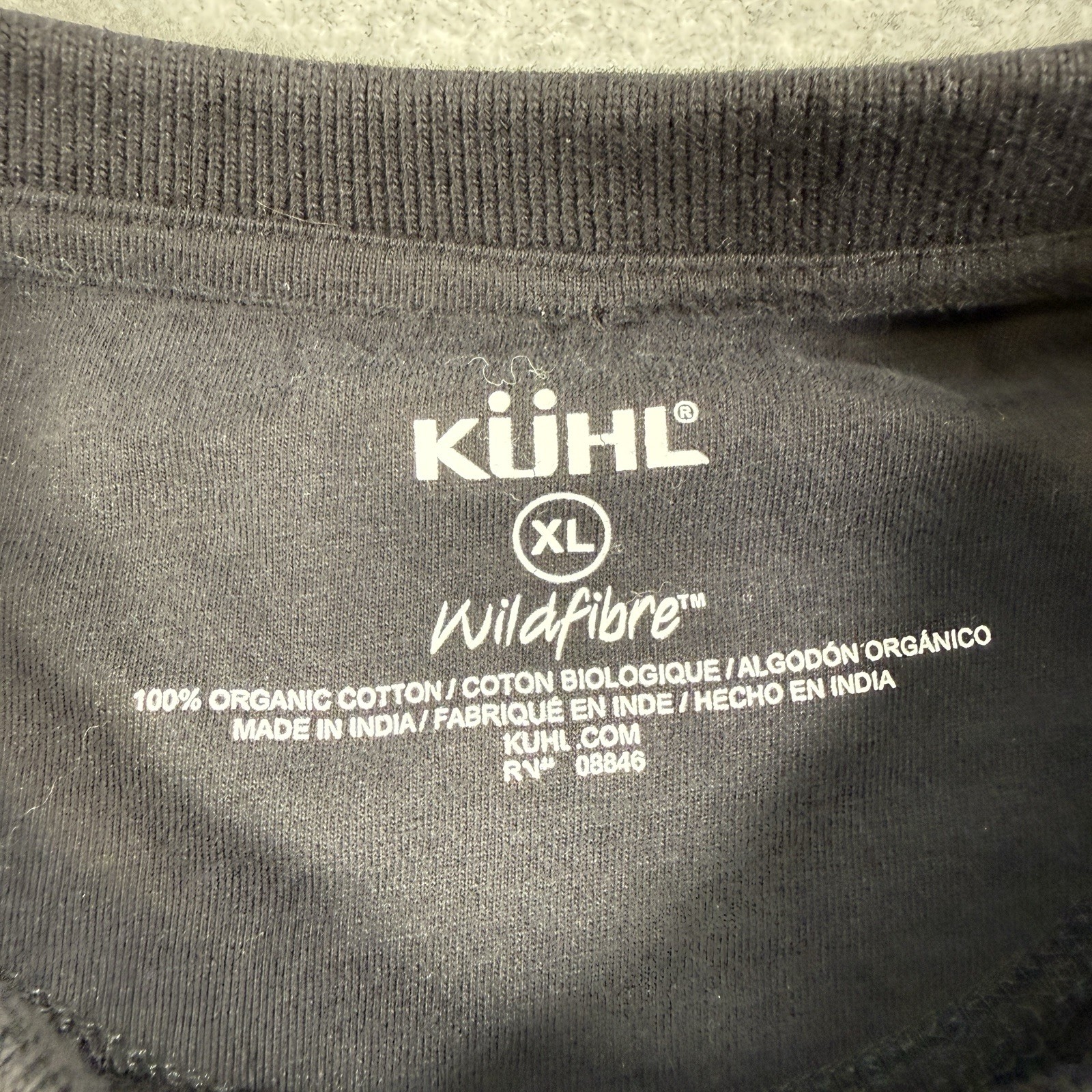 Kuhl Wildfibre Crew Neck T Shirt Black XL Zip Pocket on Sleeve Gorpcore Outdoor