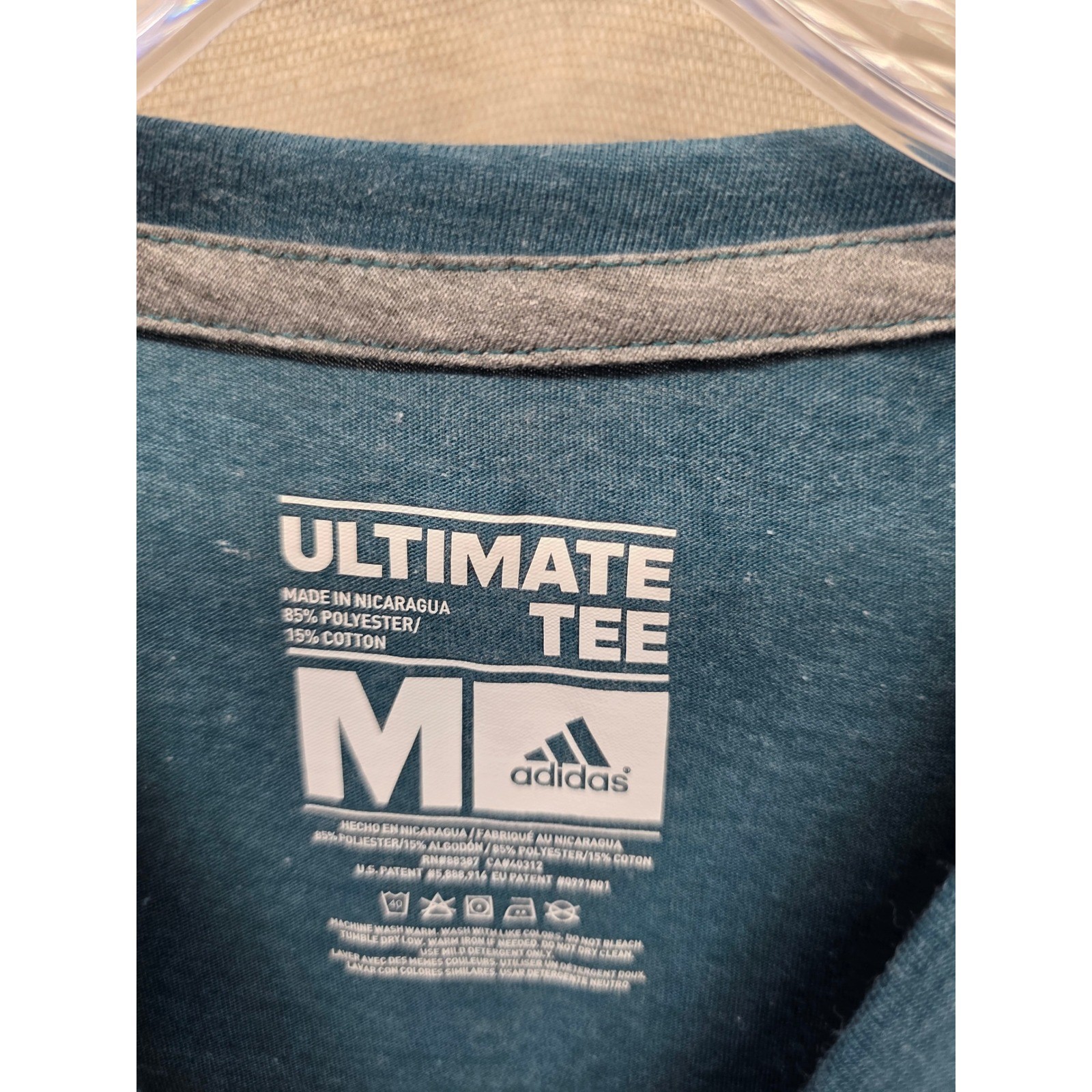 Adidas Ultimate Tee Mens Medium Teal Blue Climalite Short Sleeve Training Shirt