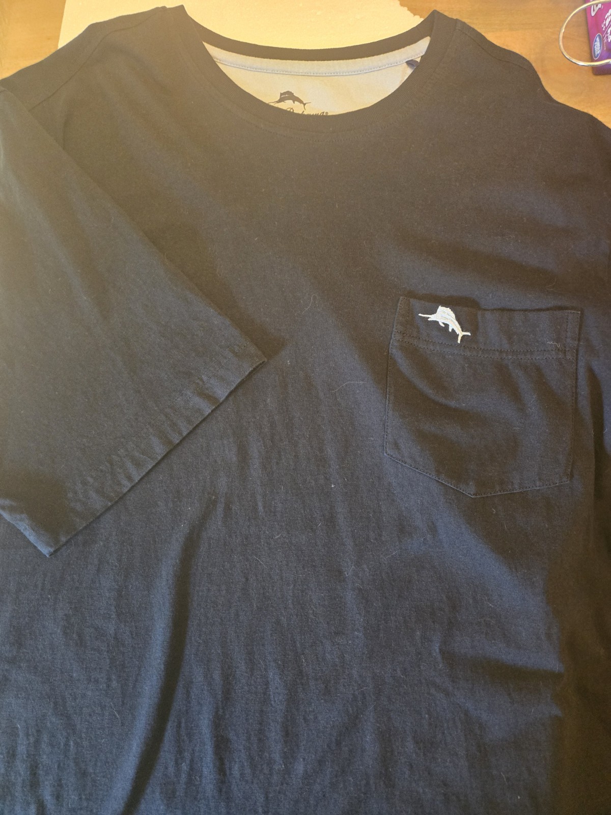 Tommy Bahama Pima Cotton T-Shirt Navy Blue Pocket Tee Mens XL