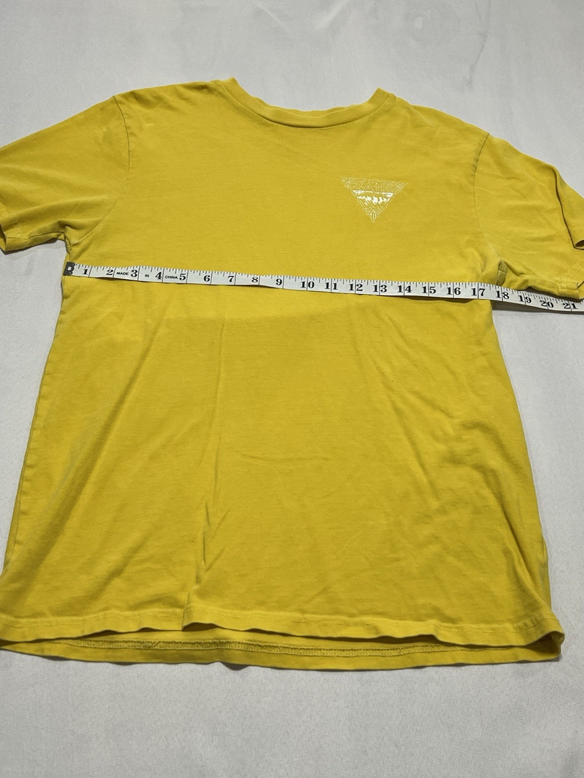 Vans Yellow T-Shirt with Logo On Back& Front Left Chest -Medium