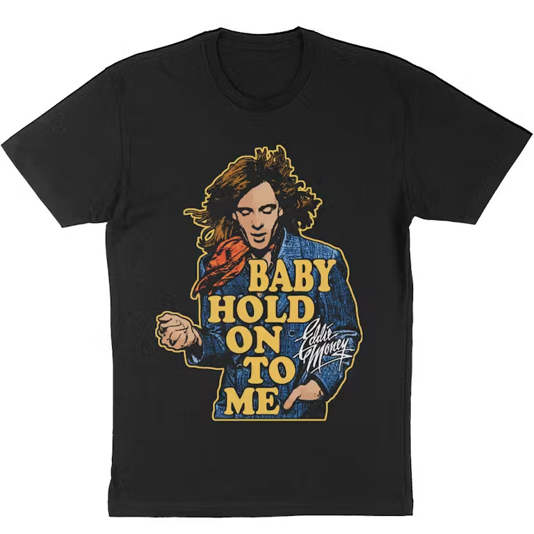 Vtg Eddie Money Baby Hold On Heavy Cotton Black All Size Shirt J853