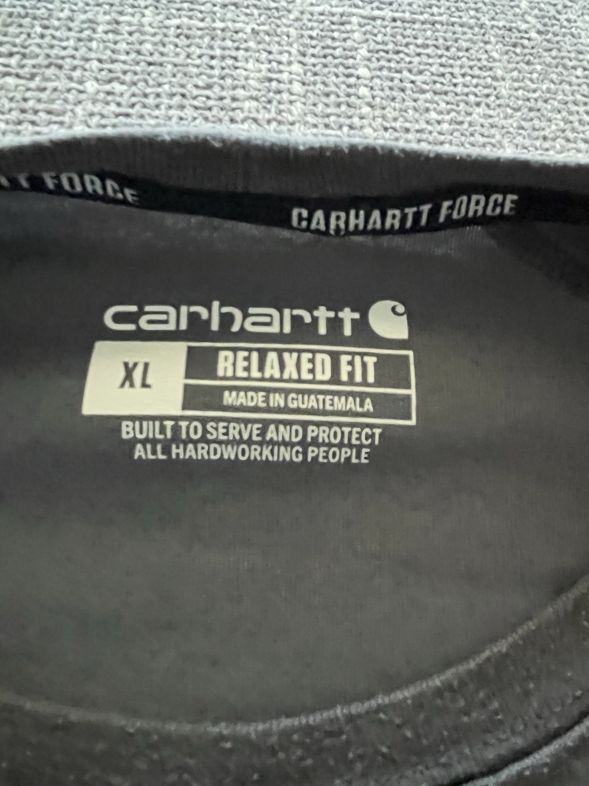 Carhartt Force Work Shirt XL Relaxed Fit Gray Chest Pocket Crewneck Mens