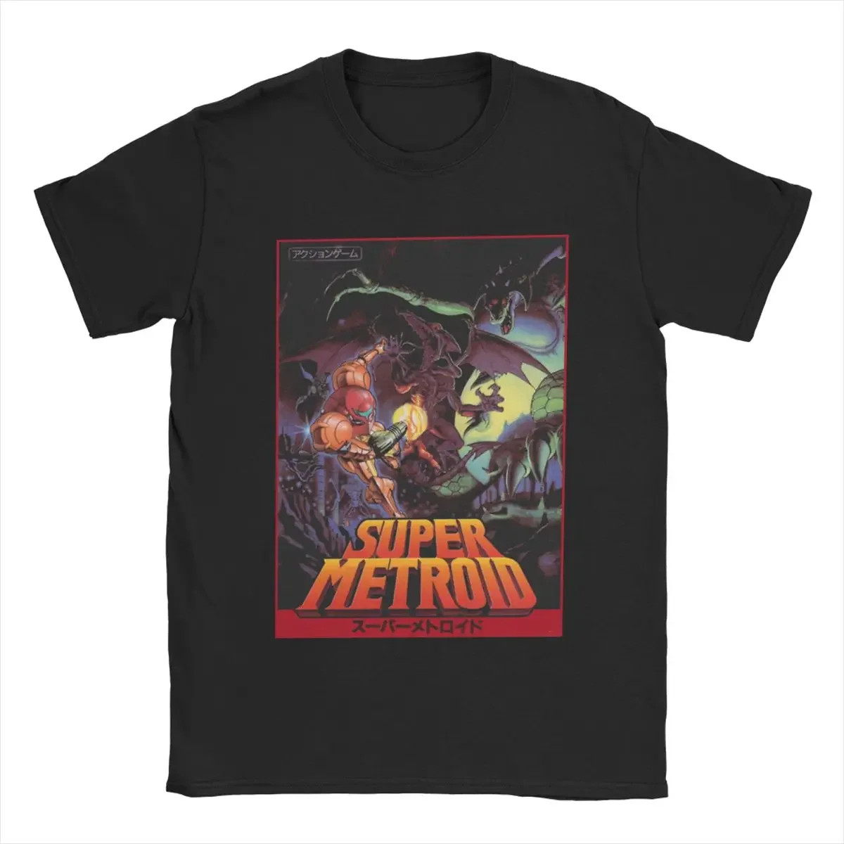 MENS MEN SUMMER SUPER METROID RETROGAMING METROIDVANIA GAME T-SHIRT T-SHIRT