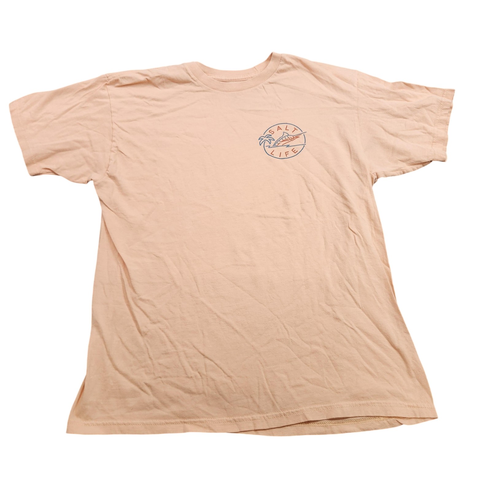 Salt Life Shirt Mens Medium Orange Salty Hour Marlin Graphic Tee Beach Fishing