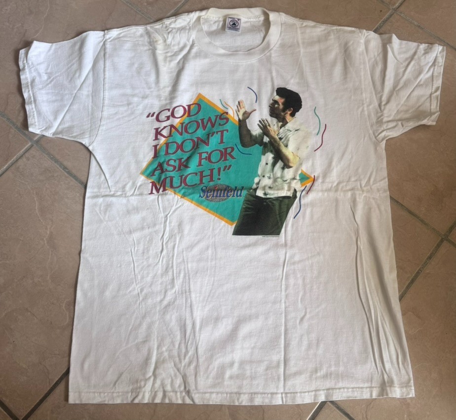 VTG 1993 Seinfeld Kramer God Knows I Dont Ask For Much XL T-Shirt Delta 90s