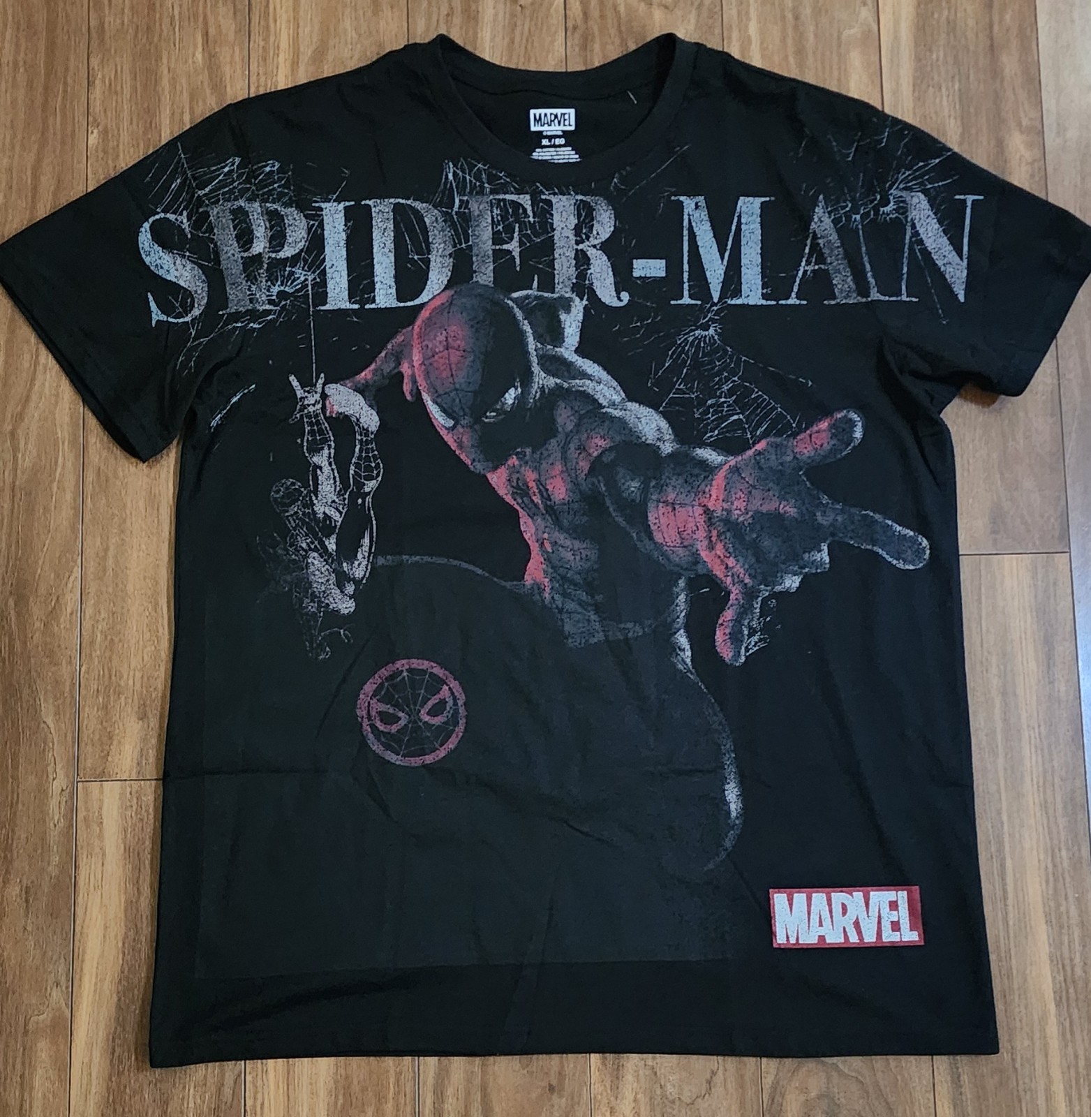 Marvel Spider-Man T-Shirt Men&rsquo;s Sz XL All-Over Print Marvel Universe Comics Tee