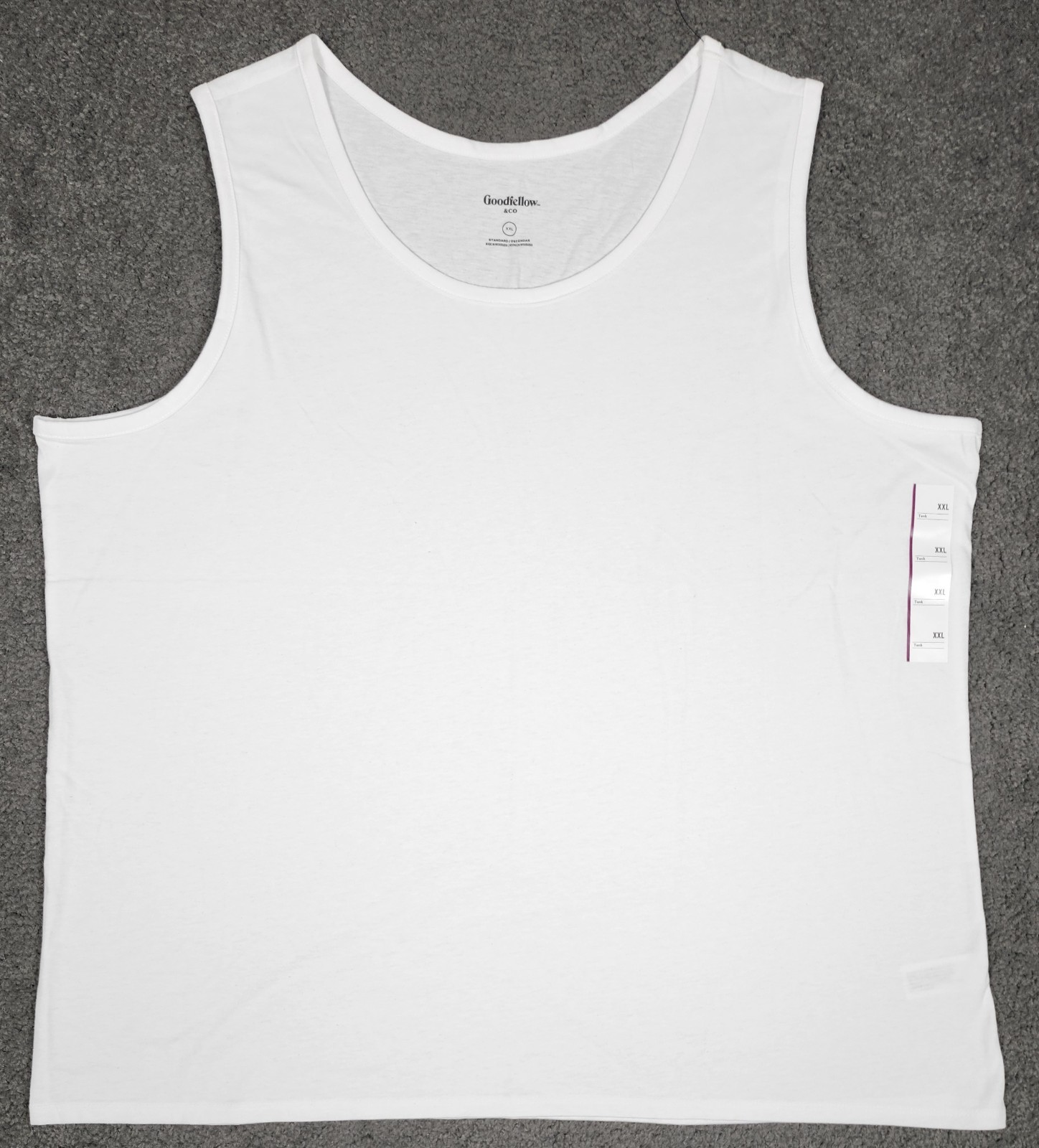 Men&rsquo;s Sleeveless Tanks T Shirts XXL White 3 PACK Goodfellow Round Neck Stretch