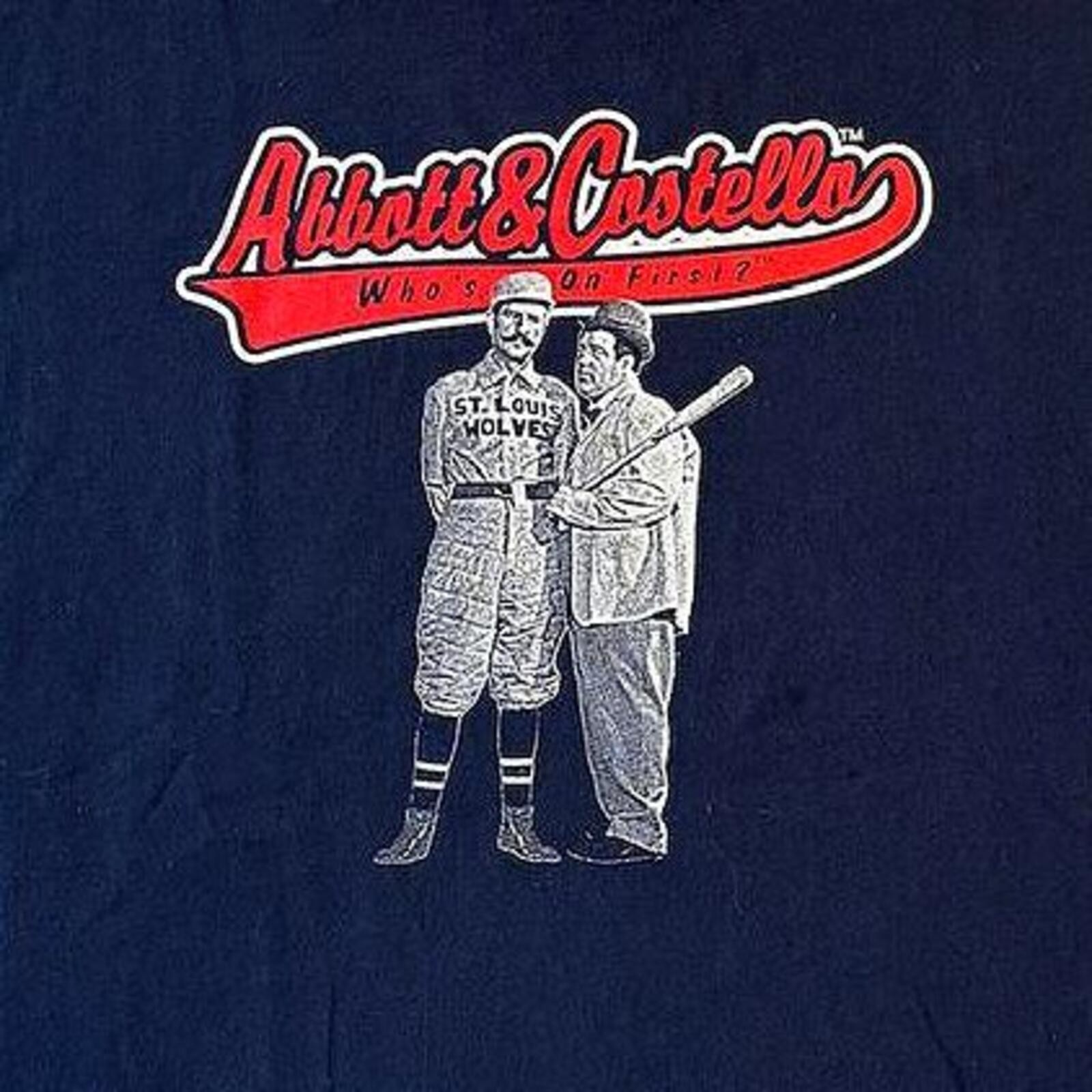 VTG Abbott & Costello Who&rsquo;s On First? T-Shirt XL Comedy Graphic Full Routine XL