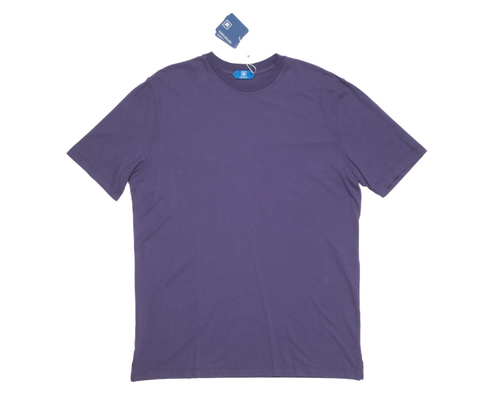 Kired by Kiton $295 NWT Crepe Cotton Short Sleeve Purple Slim T-Shirt XS (46 IT)