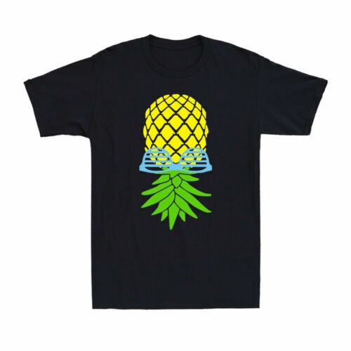 Upside Down Pineapple Shirt Swinger Pineapple Funny Graphic Men&rsquo;s T-Shirt Black