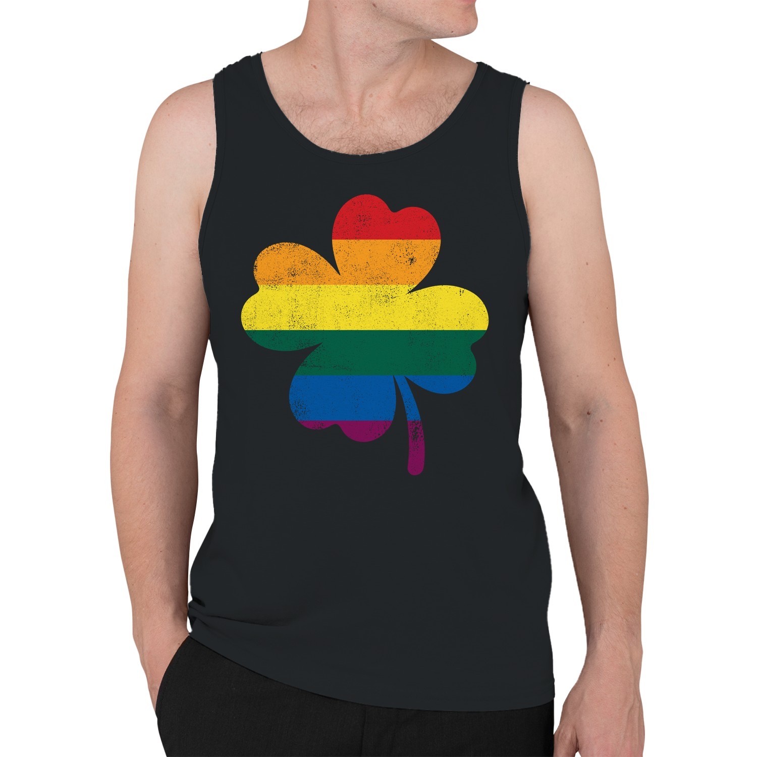 Rainbow Shamrock LGBTQ+ Pride and St. Patricks Day Blend Men&rsquo;s Tank Top