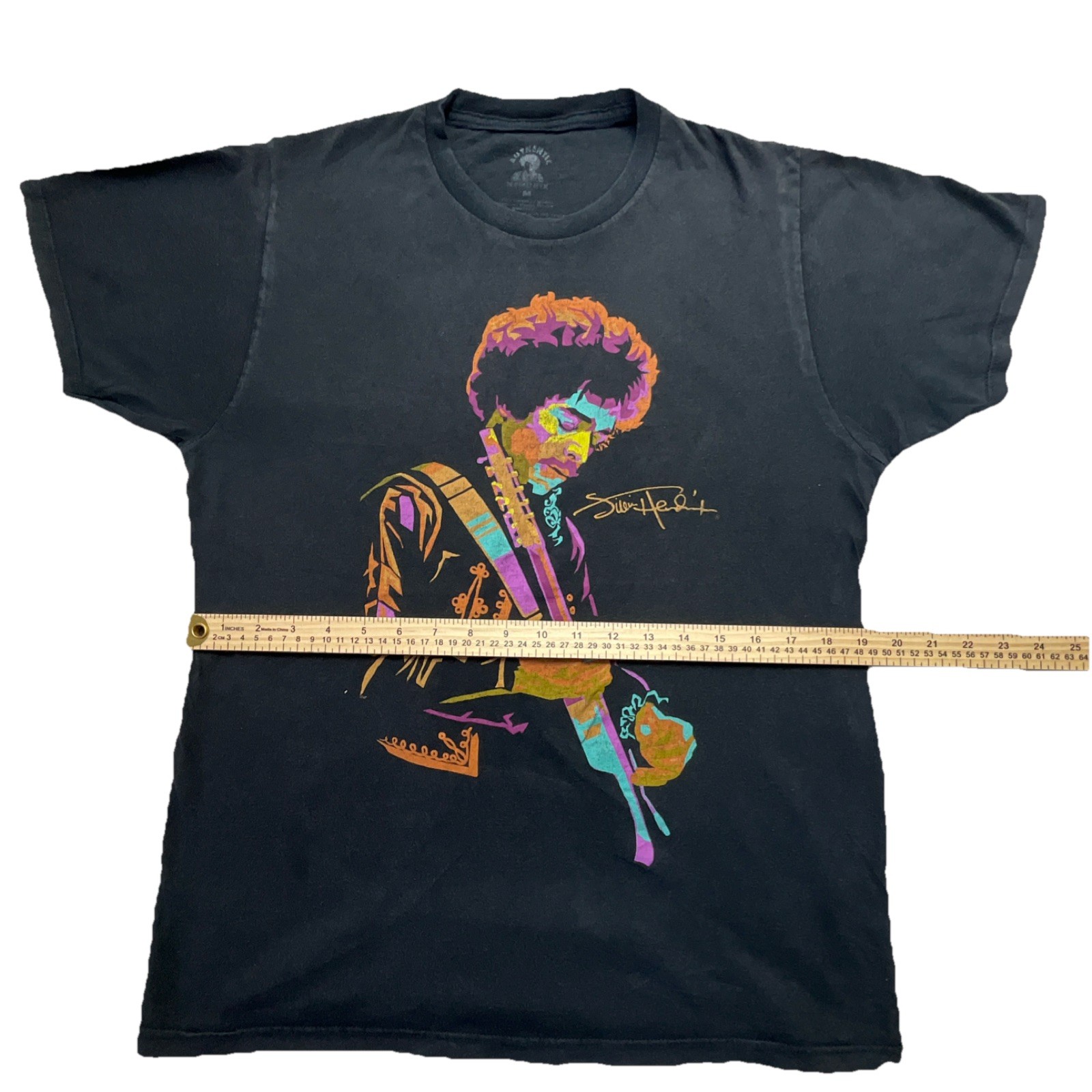 Authentic Hendrix Jimi Hendrix Graphic Black Cotton Men&rsquo;s T-Shirt Size M