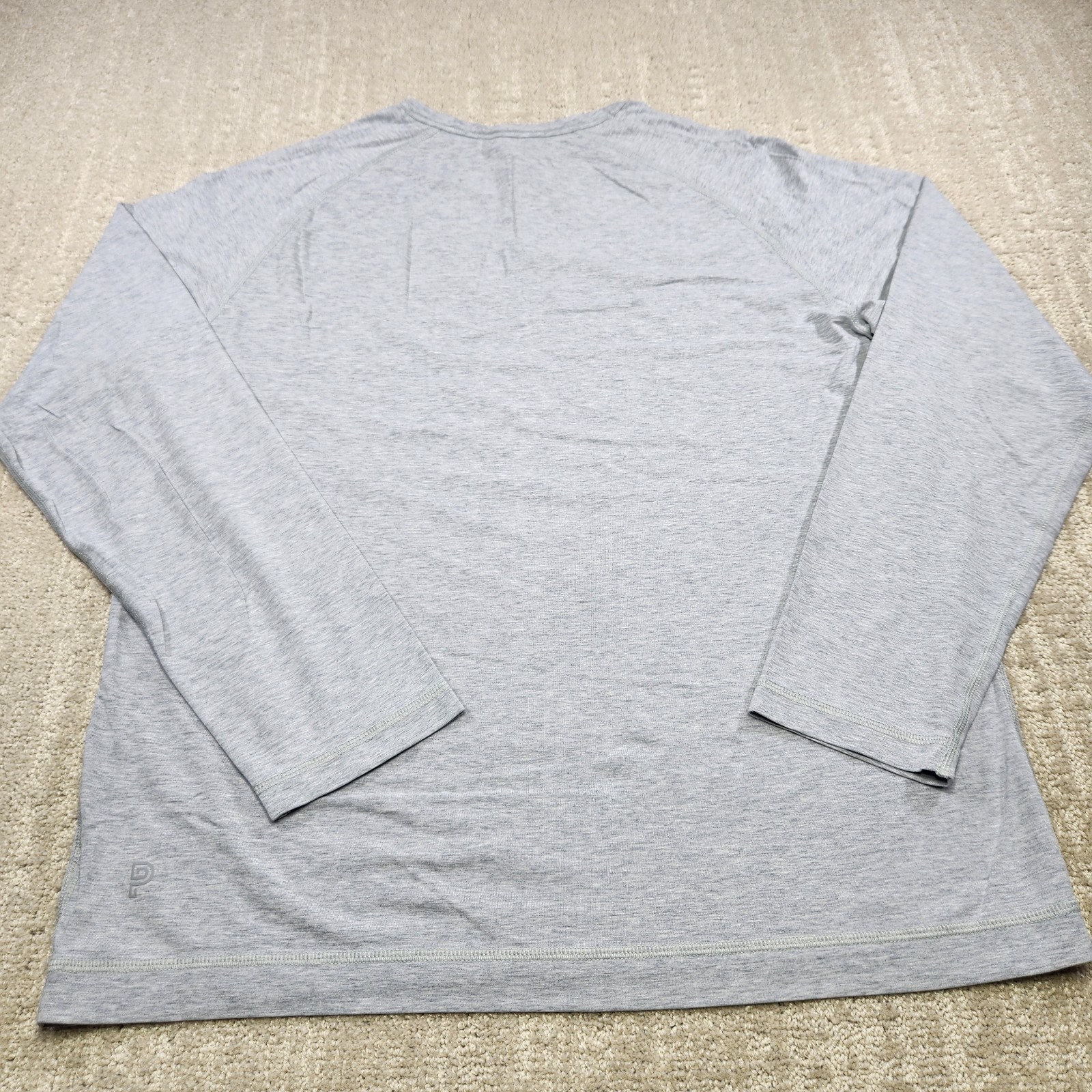 Public Rec Shirt Men XL Gray Go To Henley Pima Cotton Stretch Blend Long Sleeve