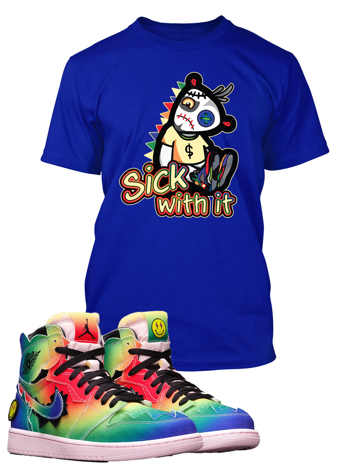 Tee Shirt Sick with It Doll To Complement Retro Jordan 1 Sneaker Hip Hop