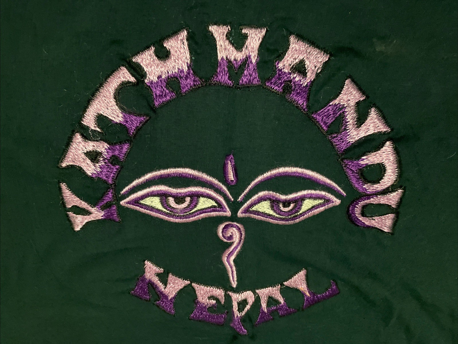 Vintage Kathmandu Mt. Everest Nepal T Shirt Size XL 48 Ti Tex Embroidered