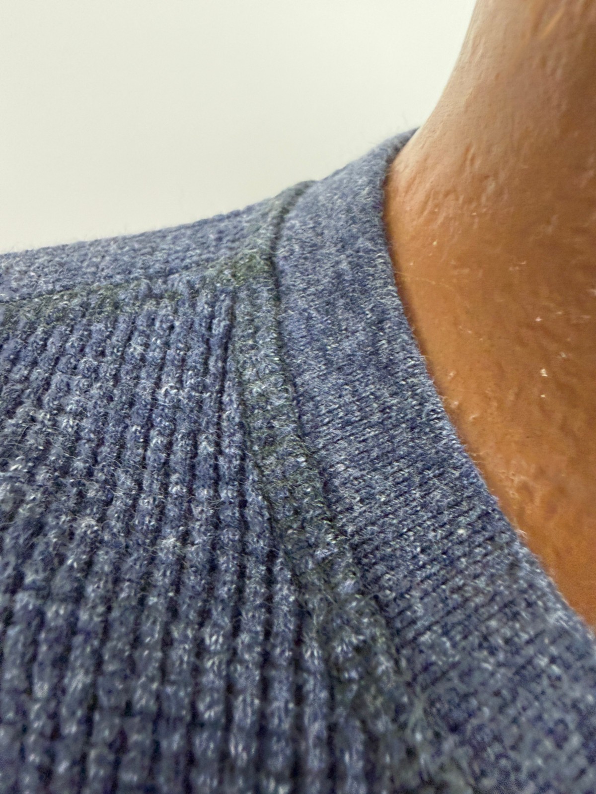 Wallace Barnes Shirt Men Medium Waffle-Knit Henley Thermal Minimal Heather Navy