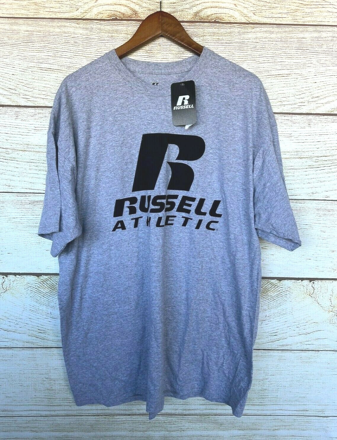 Russell Athletic Tee Shirt Mens Size 1XL Grey Relaxed Fit Chest Logo T-Shirt New