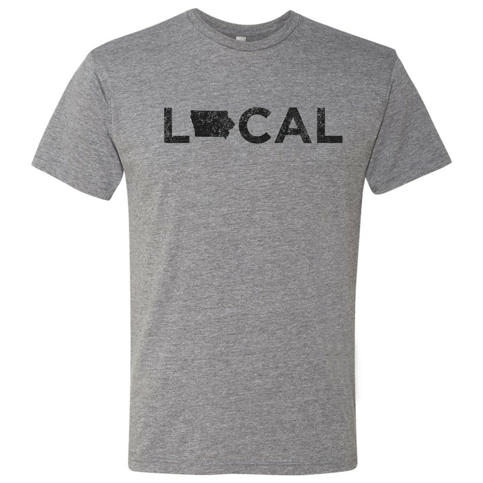 Iowa Local – USA State Pride Canvas Triblend T Shirt – Athletic Heather Grey